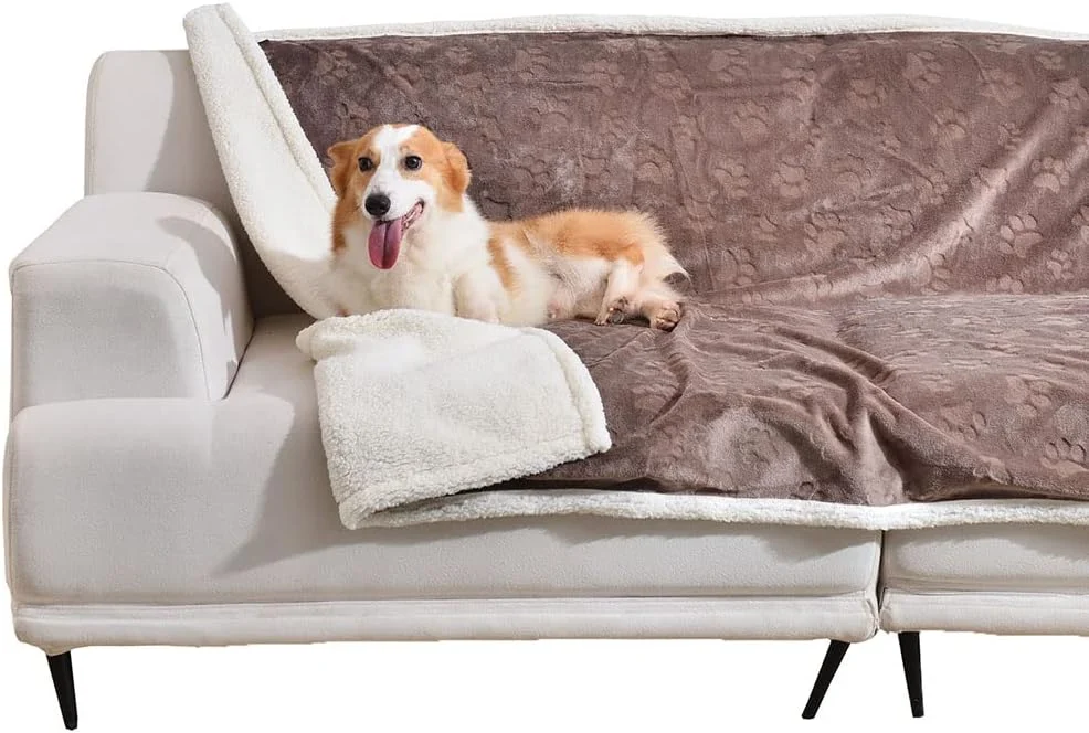 پتوی ضد آب حیوانات خانگی Qeils، پتوی کوچک نرم و قابل شستشو برای سگ ها و گربه ها، روکش محافظ مخملی دو طرفه برای مبلمان تخت مبل، 76X101 سانتی متر، قهوه ای مایل به خاکستری پتوی ضد آب حیوانات خانگی Qeils، پتوی کوچک نرم و قابل شستشو برای سگ ها و گربه ها، روکش محافظ مخملی دو طرفه برای مبلمان تخت مبل، 76X101 سانتی متر، قهوه ای مایل به خاکستری
