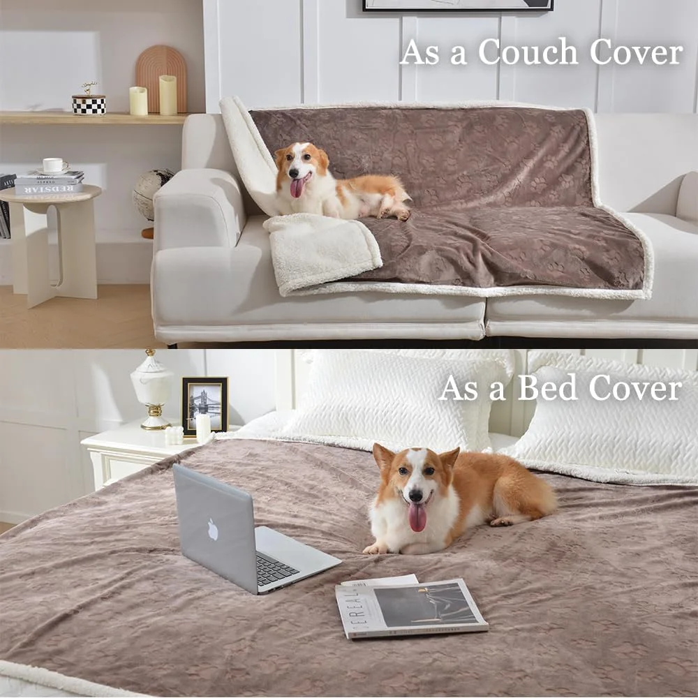 پتوی ضد آب حیوانات خانگی Qeils، پتوی کوچک نرم و قابل شستشو برای سگ ها و گربه ها، روکش محافظ مخملی دو طرفه برای مبلمان تخت مبل، 76X101 سانتی متر، قهوه ای مایل به خاکستری پتوی ضد آب حیوانات خانگی Qeils، پتوی کوچک نرم و قابل شستشو برای سگ ها و گربه ها، روکش محافظ مخملی دو طرفه برای مبلمان تخت مبل، 76X101 سانتی متر، قهوه ای مایل به خاکستری