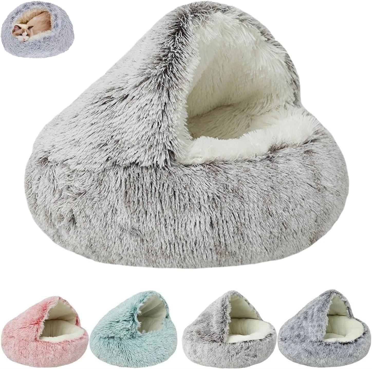 تخت خواب حیوانات خانگی کیان داریا مدل Cozy Cocoon، تخت خواب زمستانی نرم و راحت (رنگ: قهوه ای، سایز: 40 سانتی متر) تخت خواب حیوانات خانگی کیان داریا مدل Cozy Cocoon، تخت خواب زمستانی نرم و راحت (رنگ: قهوه ای، سایز: 40 سانتی متر)