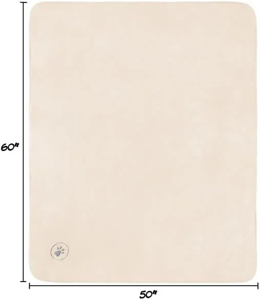 پتوی ضد آب حیوانات خانگی پت میکر - پتوی کرم رنگ دو طرفه محافظ مبل، ماشین، تخت در برابر ریختن، لکه و مو - پتوی سگ و گربه (50X60) پتوی ضد آب حیوانات خانگی پت میکر - پتوی کرم رنگ دو طرفه محافظ مبل، ماشین، تخت در برابر ریختن، لکه و مو - پتوی سگ و گربه (50X60)