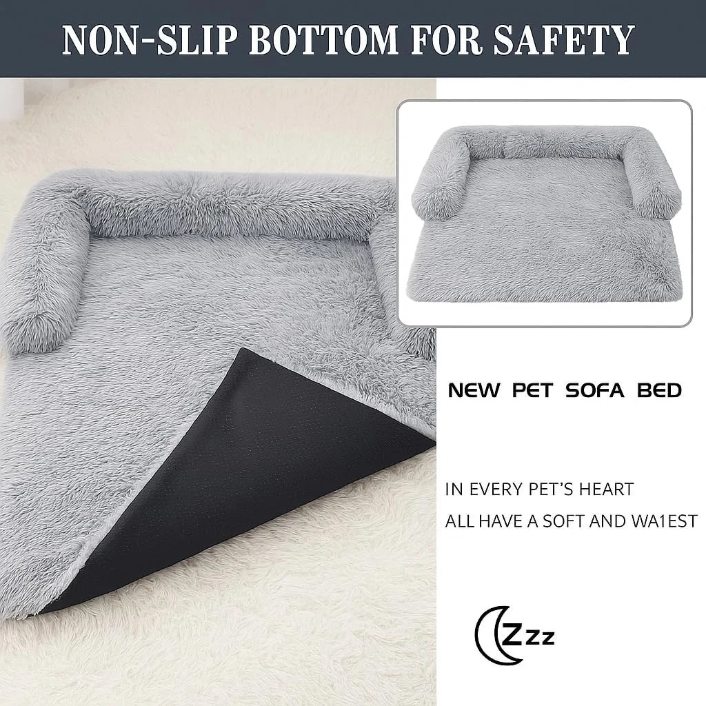 محافظ مبل سگ پت پس با پشتی گردنی، تخت خواب مخمل خواب دار سگ و موارد دیگر برای گربه ها، روکش تخت مبل مبلمان حیوانات خانگی جهانی، جداشدنی و قابل شستشو - خاکستری محافظ مبل سگ پت پس با پشتی گردنی، تخت خواب مخمل خواب دار سگ و موارد دیگر برای گربه ها، روکش تخت مبل مبلمان حیوانات خانگی جهانی، جداشدنی و قابل شستشو - خاکستری