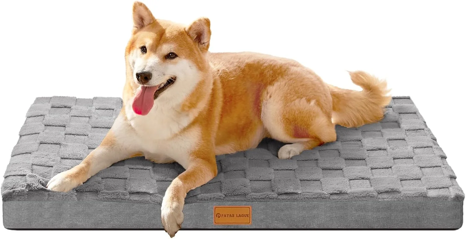 تخت خواب ارتوپدی سگ Patas Lague مناسب سگ های کوچک 76x51 سانتی متر، ضد آب، نرم، گرم، راحت، فوم جعبه تخم مرغ، تشک تخت حیوانات خانگی کوچک با روکش قابل جابجایی و شستشو و زیره ضد لغزش، خاکستری تخت خواب ارتوپدی سگ Patas Lague مناسب سگ های کوچک 76x51 سانتی متر، ضد آب، نرم، گرم، راحت، فوم جعبه تخم مرغ، تشک تخت حیوانات خانگی کوچک با روکش قابل جابجایی و شستشو و زیره ضد لغزش، خاکستری
