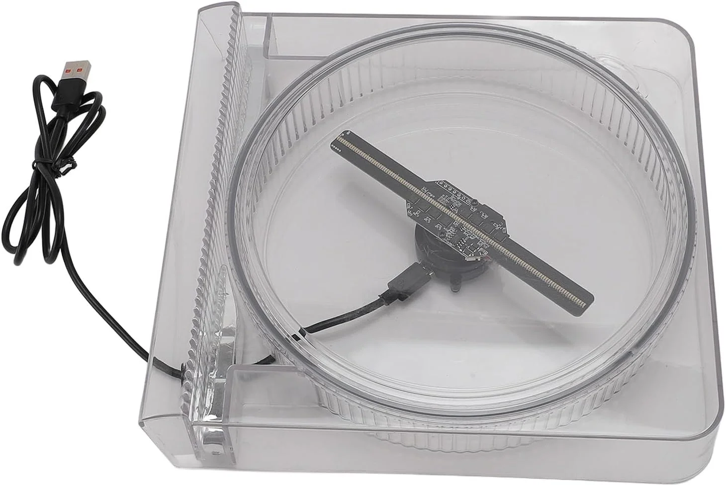 فن هولوگرام سه بعدی Wisoqu، رزولوشن 2000x14، دارای 128 ال ای دی، نمایشگر تبلیغاتی 14 سانتی متری با پوشش محافظ، کنترل از طریق اپلیکیشن برای فروشگاه ها، مهمانی ها و کسب و کارها، برای ایمنی، سازگار با اندروید