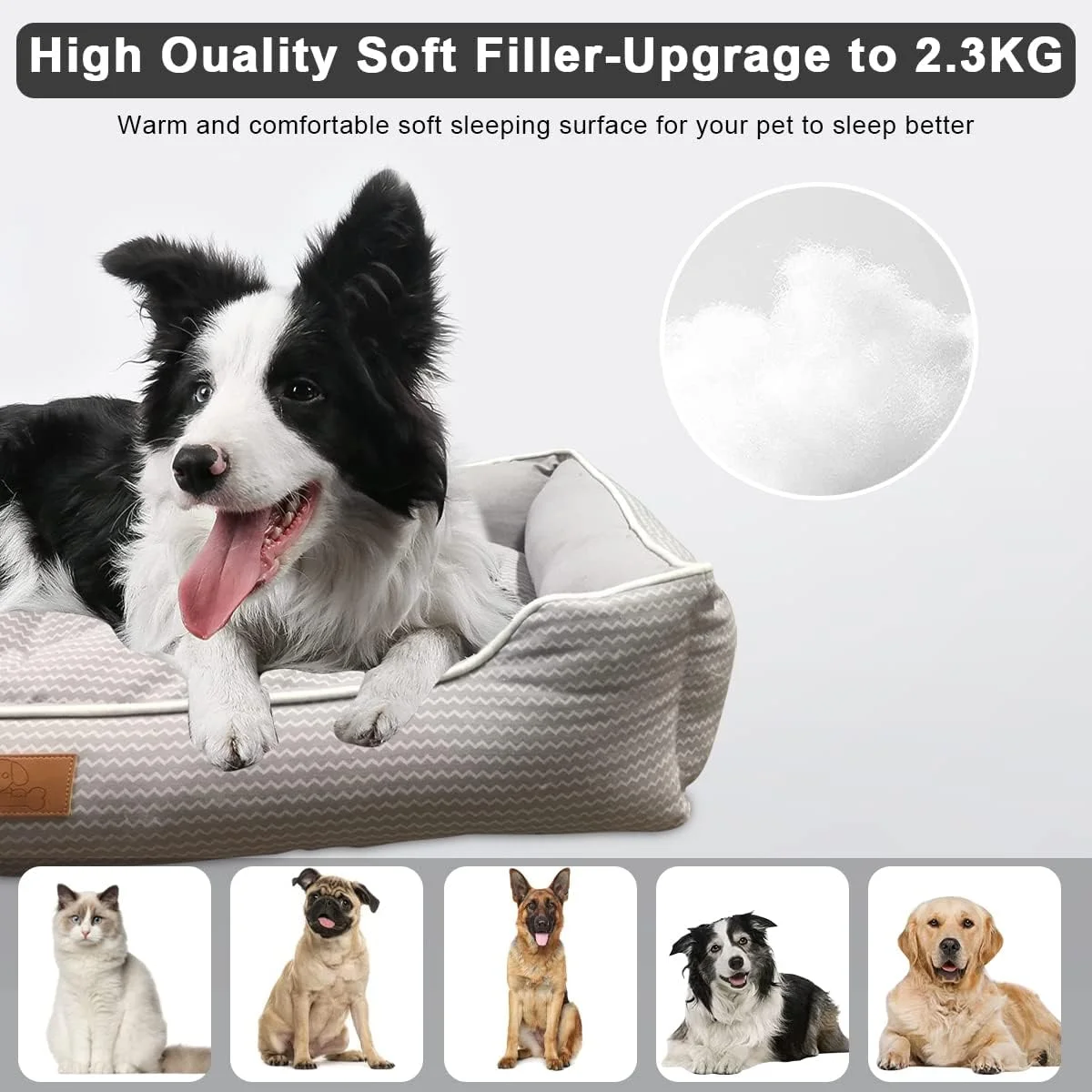 تخت خواب بزرگ سگ، مبل راحتی حیوانات خانگی، کاناپه توله سگ با روکش قابل جدا شدن و شستشو در ماشین لباسشویی، لانه بزرگ گربه، تشک خواب سگ های بالغ متوسط و بزرگ، تشک غیر لغزنده حیوانات خانگی با پد پرکننده سنگین، سایز خیلی بزرگ