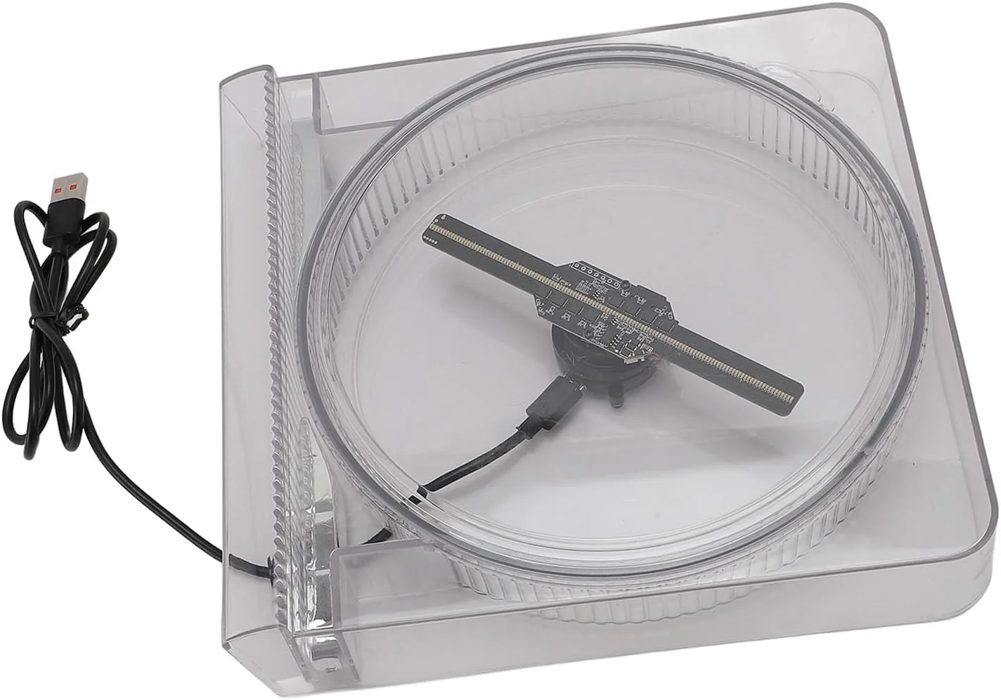 فن هولوگرام سه بعدی Wisoqu، رزولوشن 2000x14، دارای 128 ال ای دی، نمایشگر تبلیغاتی 14 سانتی متری با پوشش محافظ، کنترل از طریق اپلیکیشن برای فروشگاه ها، مهمانی ها و کسب و کارها، برای ایمنی، سازگار با اندروید