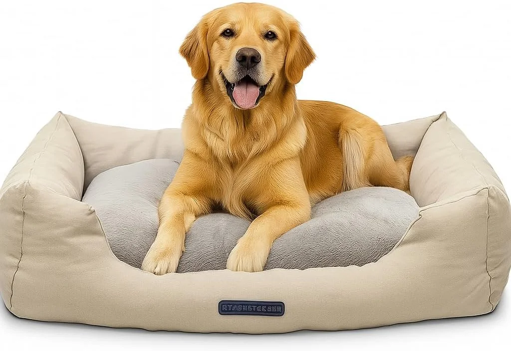 تخت خواب سگ قابل شستشو NNC PETS - تخت خواب مستطیلی تنفسی برای همه نژادها - طراحی آرامش بخش با کوسن قابل جابجایی، کف ضد آب و ضد لغزش، 75 سانتی متر (بژ، بزرگ) تخت خواب سگ قابل شستشو NNC PETS - تخت خواب مستطیلی تنفسی برای همه نژادها - طراحی آرامش بخش با کوسن قابل جابجایی، کف ضد آب و ضد لغزش، 75 سانتی متر (بژ، بزرگ)