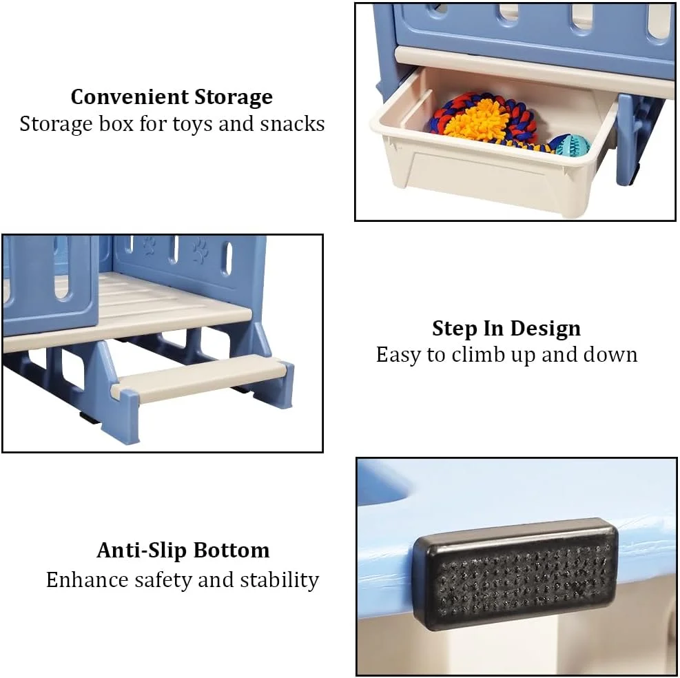 تخت خواب بزرگ سگ NNC PETS - طراحی تخت حیوانات خانگی پلاستیکی ضد آب با نردبان، جعبه ذخیره سازی و کف ضد لغزش، تخت گربه راحت برای تمام فصول برای استفاده در داخل و خارج از منزل (آبی، بزرگ) تخت خواب بزرگ سگ NNC PETS - طراحی تخت حیوانات خانگی پلاستیکی ضد آب با نردبان، جعبه ذخیره سازی و کف ضد لغزش، تخت گربه راحت برای تمام فصول برای استفاده در داخل و خارج از منزل (آبی، بزرگ)