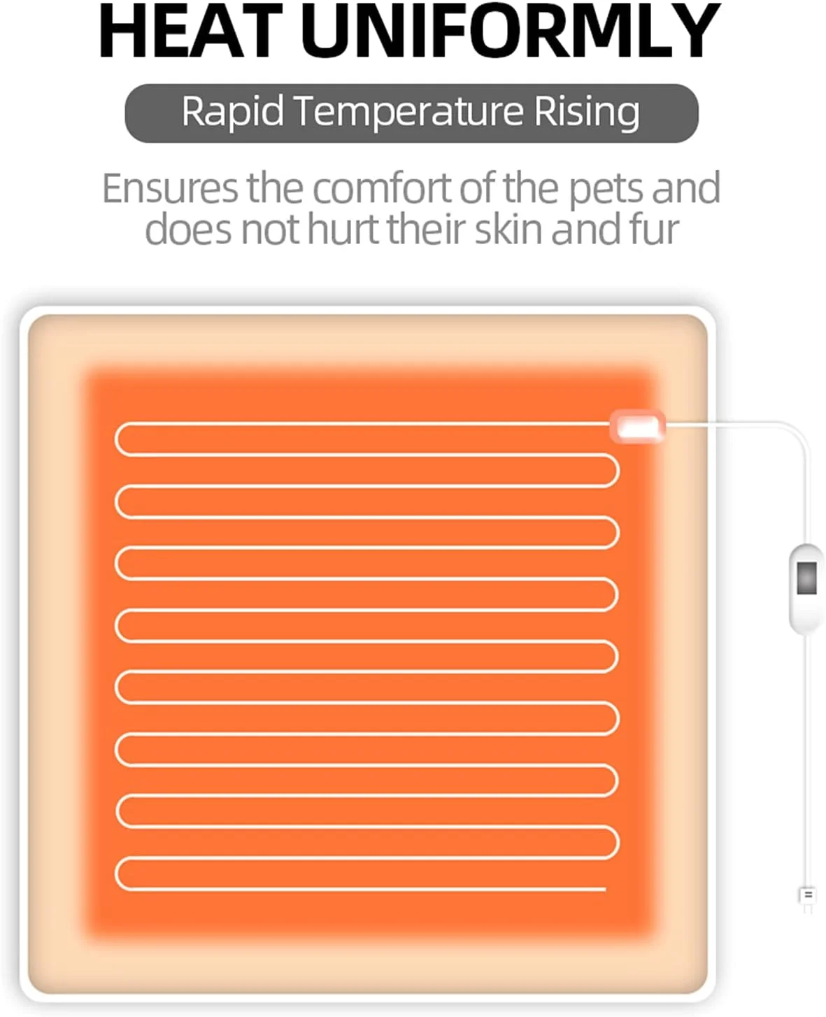 پد گرمایشی ضد آب مورلیان برای سگ و گربه، تشک گرم کننده تخت خواب سگ و گربه برای استفاده در داخل خانه، 45 * 45 سانتی متر