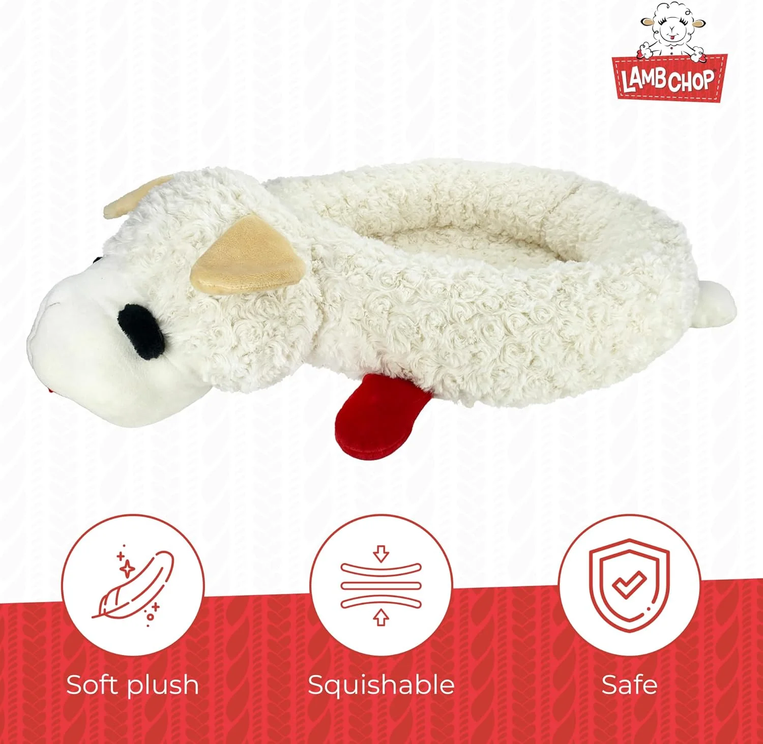 تخت خواب سگ طرح بره ناقلا Multipet، سفید، 70x47x14 سانتی متر