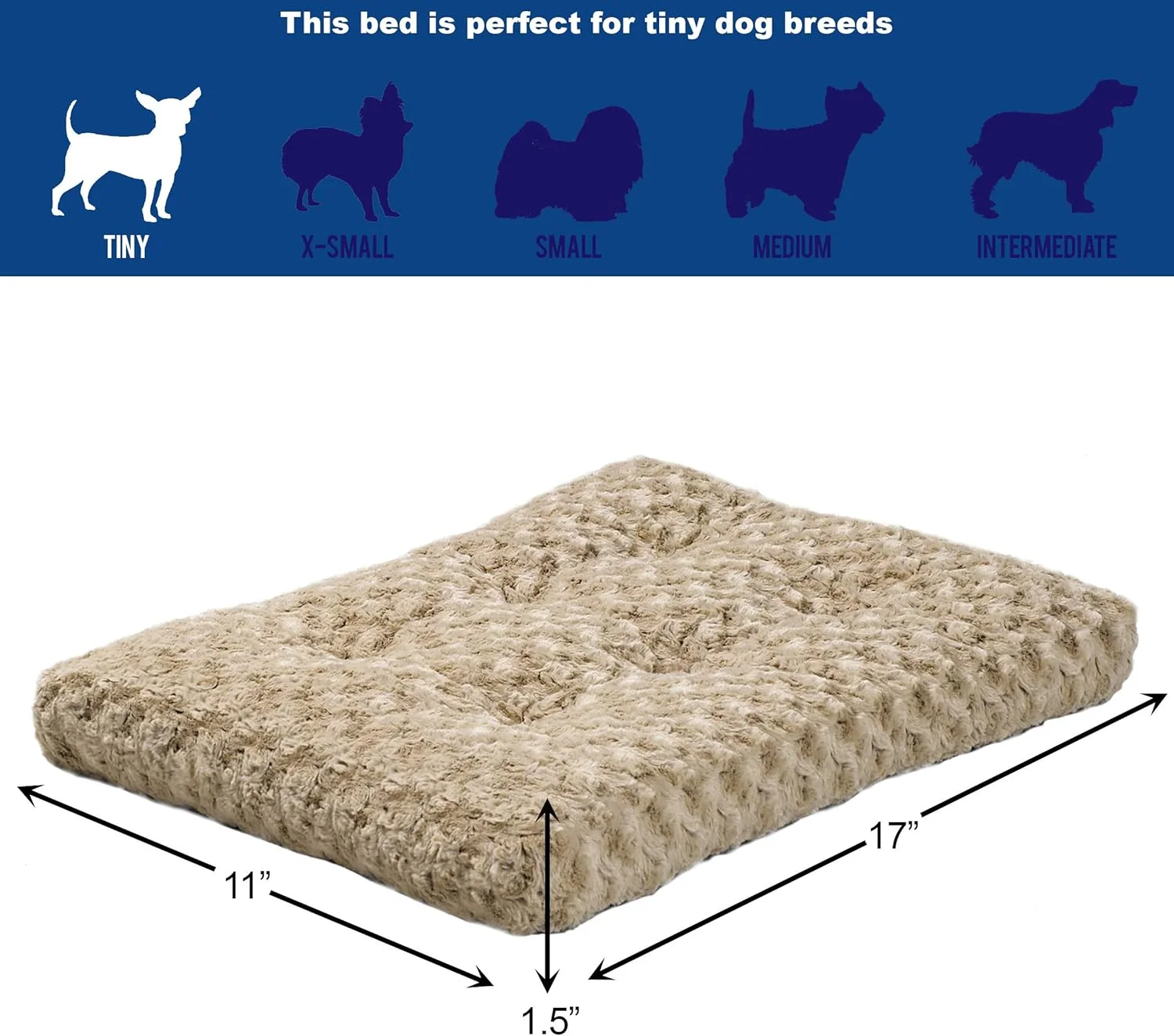 تخت خواب حیوانات خانگی مدل Ombre Mocha Swirl Fur از MidWest Homes for Pets، قهوه ای، 18 اینچ