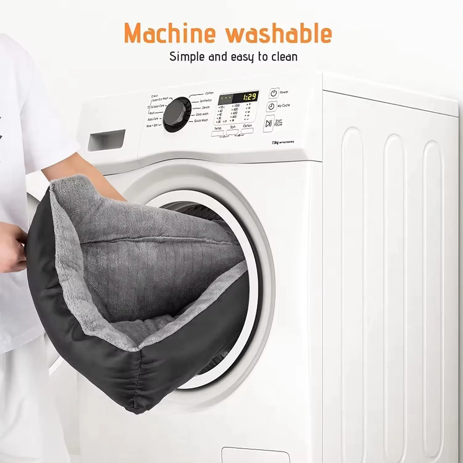 تخت خواب بزرگ سگ، تشک فوق العاده نرم، پدهای قابل شستشو، 70 * 55 سانتی متر تخت خواب مستطیلی مخمل خواب دار نرم، تخت خواب حیوانات خانگی خود گرم شونده و تنفسی غیر لغزنده برای تمام فصول