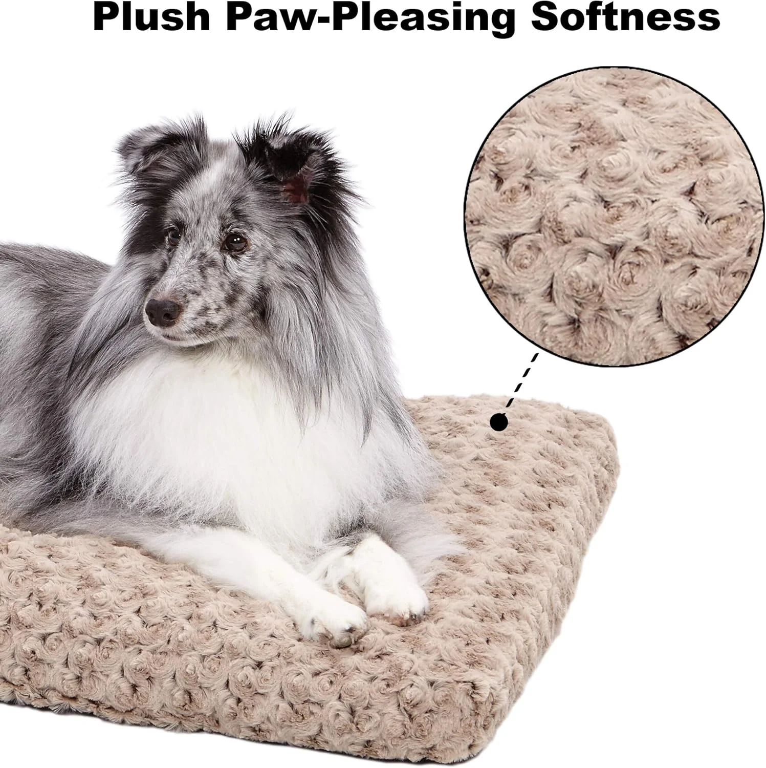 تخت خواب حیوانات خانگی مدل Ombre Mocha Swirl Fur از MidWest Homes for Pets، قهوه ای، 18 اینچ