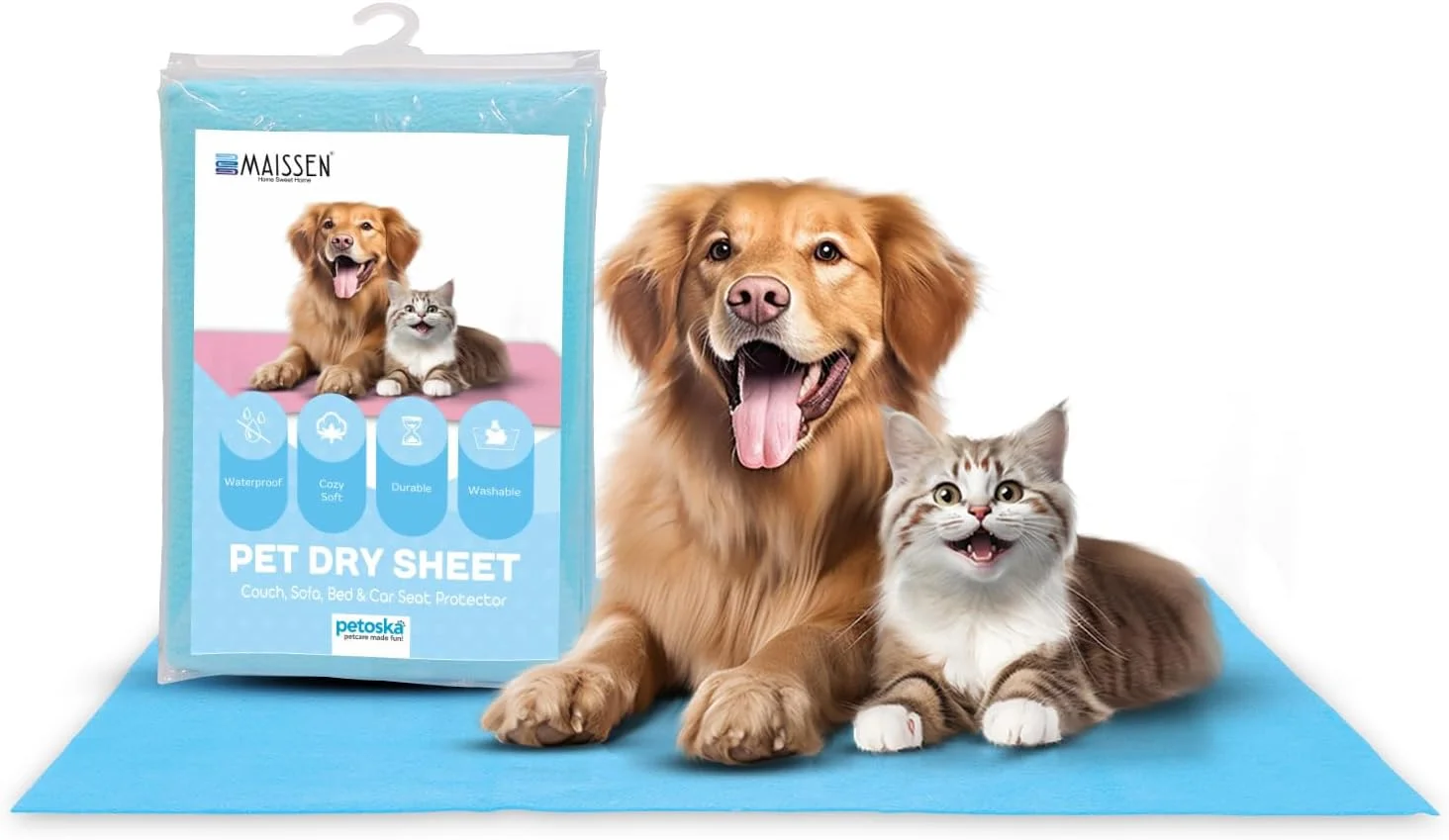 زیرانداز خشک ضد آب حیوانات خانگی Maissen - آبی طاووسی (S، M، L) قابل شستشو، استفاده مجدد، جذب سریع و بهداشتی | آموزش ادرار توله سگ، محافظ تشک- سگ، گربه و همه حیوانات خانگی (متوسط (70 x 100 سانتی متر)) زیرانداز خشک ضد آب حیوانات خانگی Maissen - آبی طاووسی (S، M، L) قابل شستشو، استفاده مجدد، جذب سریع و بهداشتی | آموزش ادرار توله سگ، محافظ تشک- سگ، گربه و همه حیوانات خانگی (متوسط (70 x 100 سانتی متر))