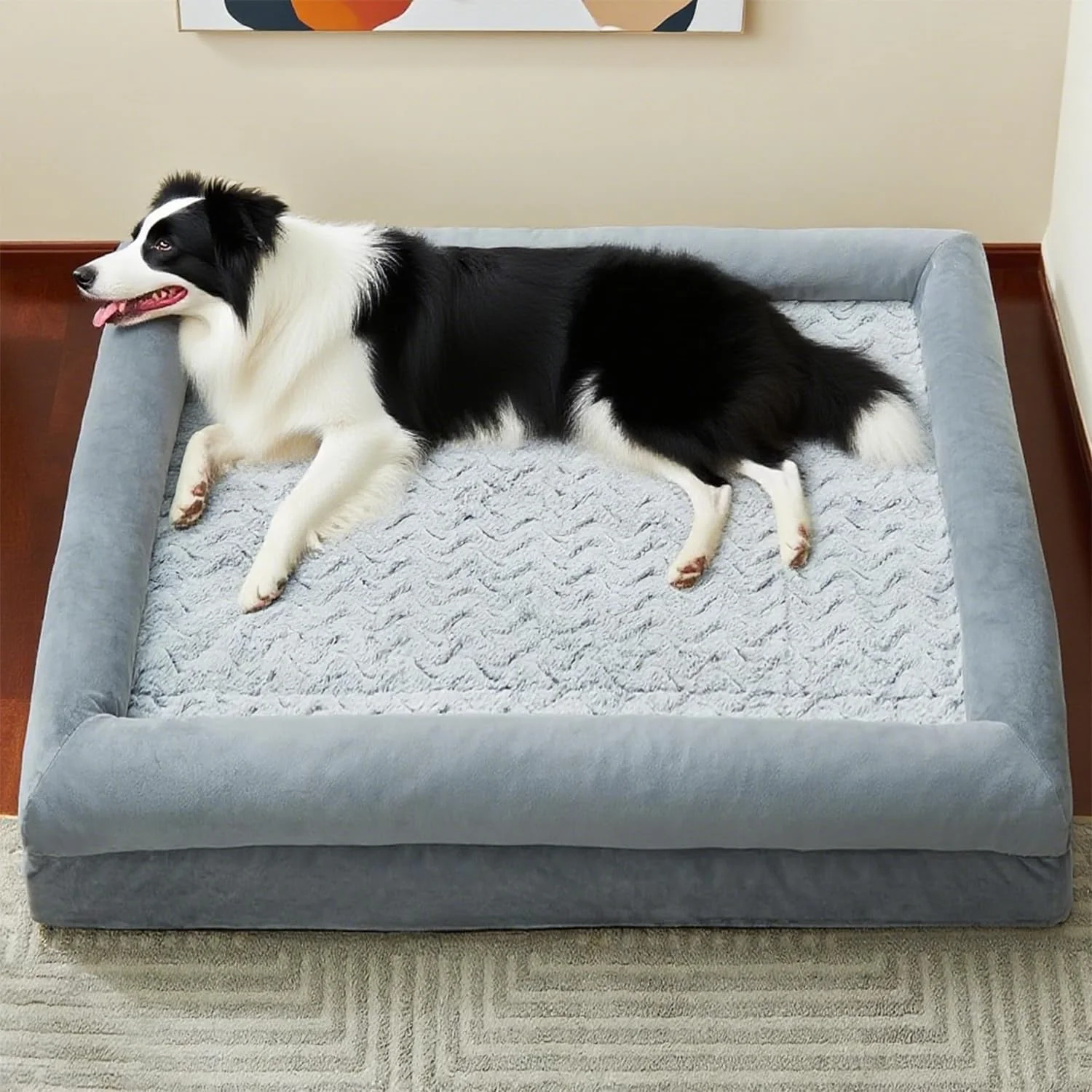 تخت خواب سگ بسیار بزرگ XL Masroo، مبل سگ قابل شستشو با روکش ضد آب جداشدنی، تختخواب ارتوپدی بزرگ حیوانات خانگی با کناره های بالشتی برای خوابیدن تخت خواب سگ بسیار بزرگ XL Masroo، مبل سگ قابل شستشو با روکش ضد آب جداشدنی، تختخواب ارتوپدی بزرگ حیوانات خانگی با کناره های بالشتی برای خوابیدن
