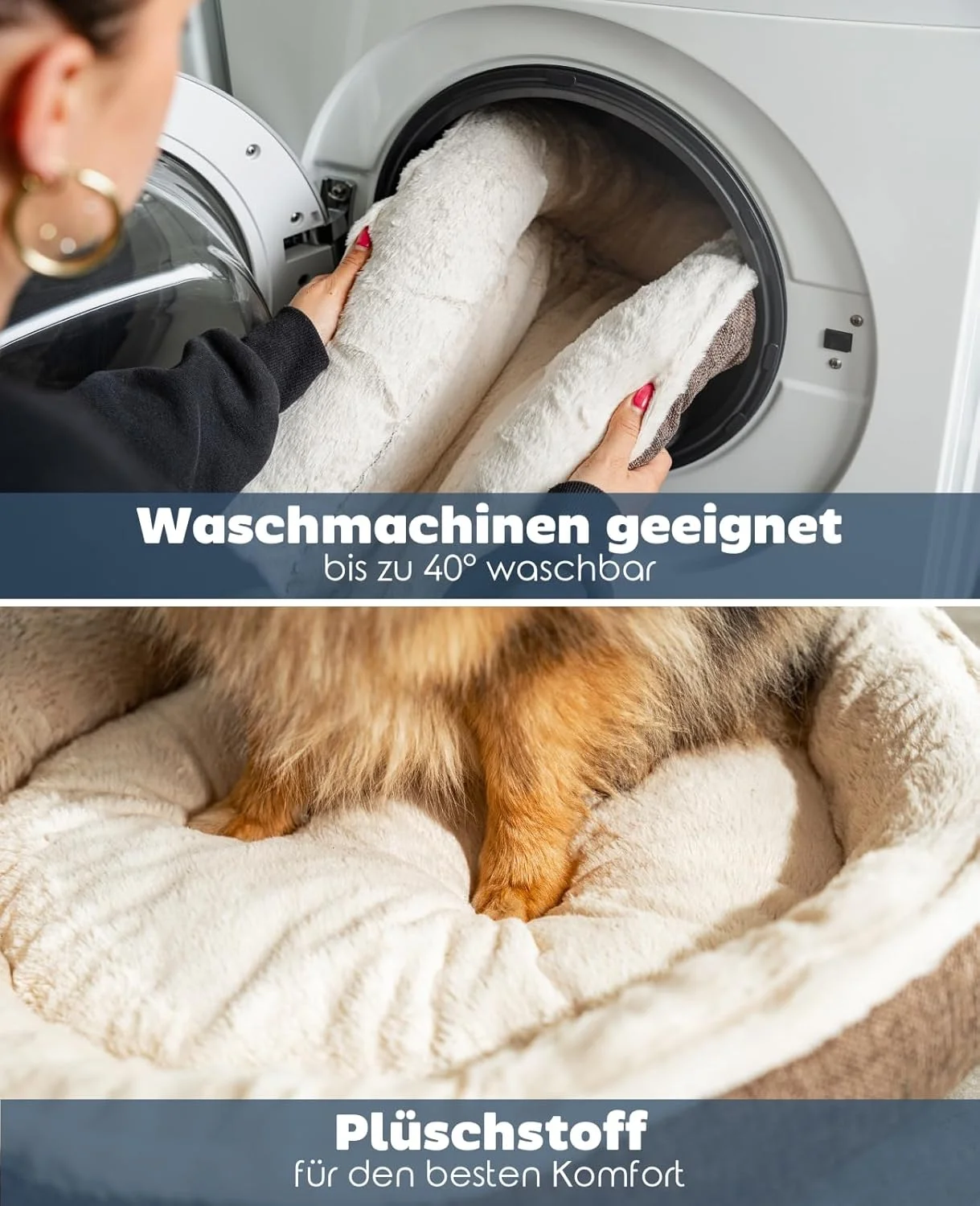 تخت خواب دوناتی گرد سگ لیونتو، قطر 55 سانتی متر، قهوه ای تخت خواب دوناتی گرد سگ لیونتو، قطر 55 سانتی متر، قهوه ای