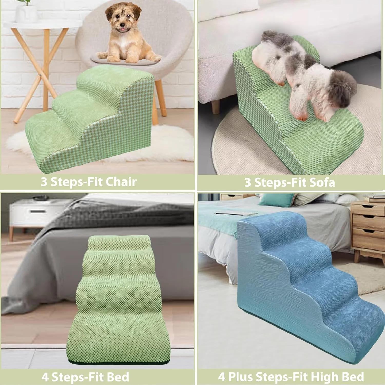 پله سگ کوپمث برای تخت و مبل، پله سگ 3 طبقه، محکم و پایدار، اسفنج با چگالی بالا و پشتیبانی قوی، محافظت از مفاصل حیوانات خانگی، طراحی زیره ضد لغزش، ارتفاع 36 سانتی متر پله سگ کوپمث برای تخت و مبل، پله سگ 3 طبقه، محکم و پایدار، اسفنج با چگالی بالا و پشتیبانی قوی، محافظت از مفاصل حیوانات خانگی، طراحی زیره ضد لغزش، ارتفاع 36 سانتی متر