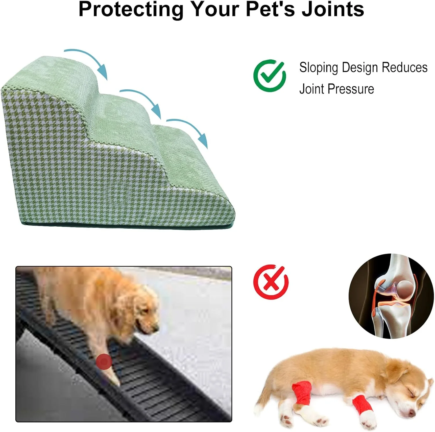 پله سگ کوپمث برای تخت و مبل، پله سگ 3 طبقه، محکم و پایدار، اسفنج با چگالی بالا و پشتیبانی قوی، محافظت از مفاصل حیوانات خانگی، طراحی زیره ضد لغزش، ارتفاع 36 سانتی متر پله سگ کوپمث برای تخت و مبل، پله سگ 3 طبقه، محکم و پایدار، اسفنج با چگالی بالا و پشتیبانی قوی، محافظت از مفاصل حیوانات خانگی، طراحی زیره ضد لغزش، ارتفاع 36 سانتی متر