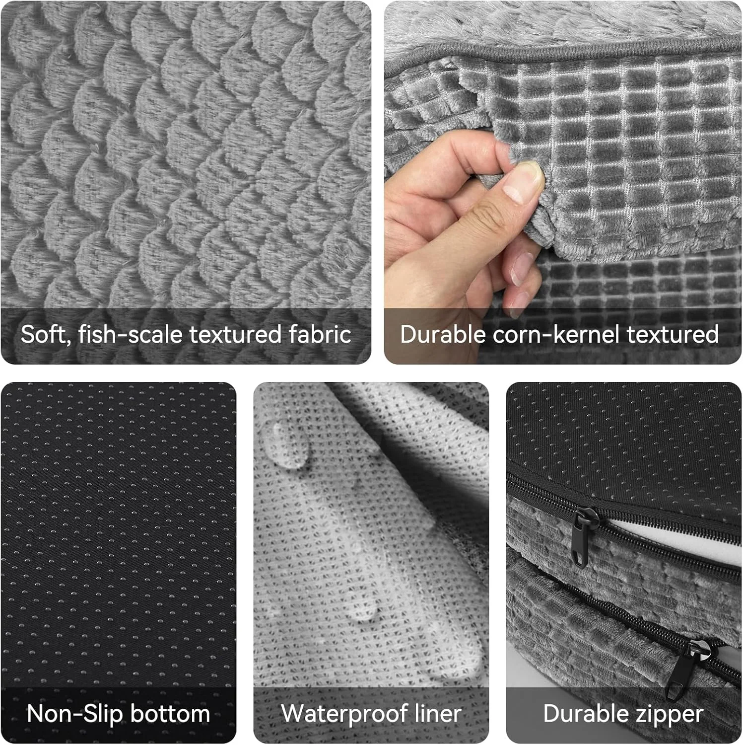 تخت سگ ارتوپدی JOEJOY برای سگ های بزرگ، تخت حیوانات خانگی فوم حافظه دار با دیواره های تقویت شده، آستر ضد آب، روکش قابل جابجایی و شستشو و زیره ضد لغزش، خاکستری تخت سگ ارتوپدی JOEJOY برای سگ های بزرگ، تخت حیوانات خانگی فوم حافظه دار با دیواره های تقویت شده، آستر ضد آب، روکش قابل جابجایی و شستشو و زیره ضد لغزش، خاکستری