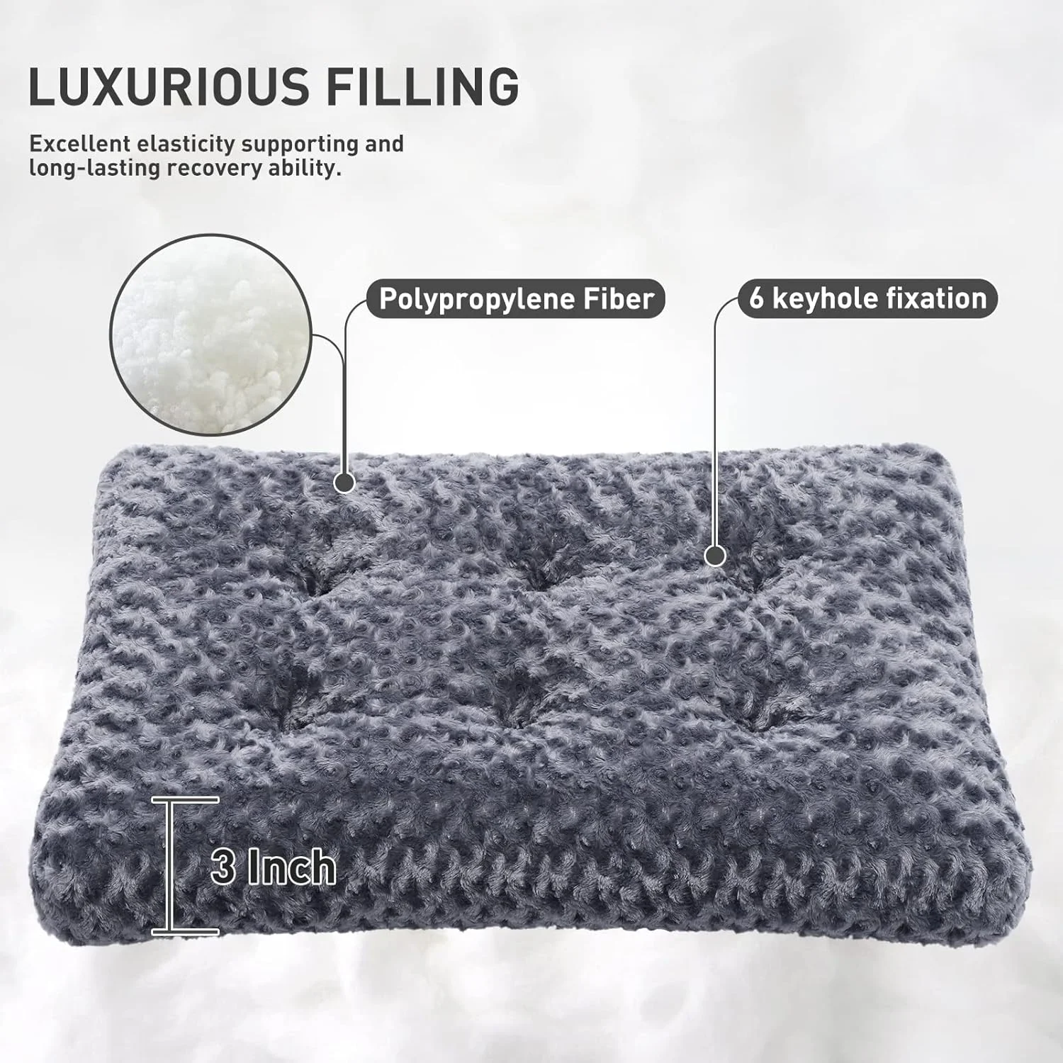 KSIIA Washable Dog Bed Deluxe Plush Dog Crate Beds Comfy Kennel Pad Anti-Slip Pet Sleeping Mat for Large, Jumbo, Medium, Small Dogs Breeds, 23" x 18", Dark Grey KSIIA Washable Dog Bed Deluxe Plush Dog Crate Beds Comfy Kennel Pad Anti-Slip Pet Sleeping Mat for Large, Jumbo, Medium, Small Dogs Breeds, 23" x 18", Dark Grey