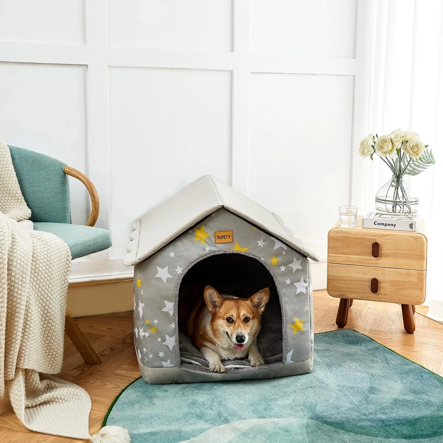 Jiupety Cozy Pet Bed House, Indoor/Outdoor Pet House, 2XL Size for Large Dog, Warm Cave Sleeping Nest Bed for Cats and Dogs, Gray Jiupety Cozy Pet Bed House, Indoor/Outdoor Pet House, 2XL Size for Large Dog, Warm Cave Sleeping Nest Bed for Cats and Dogs, Gray