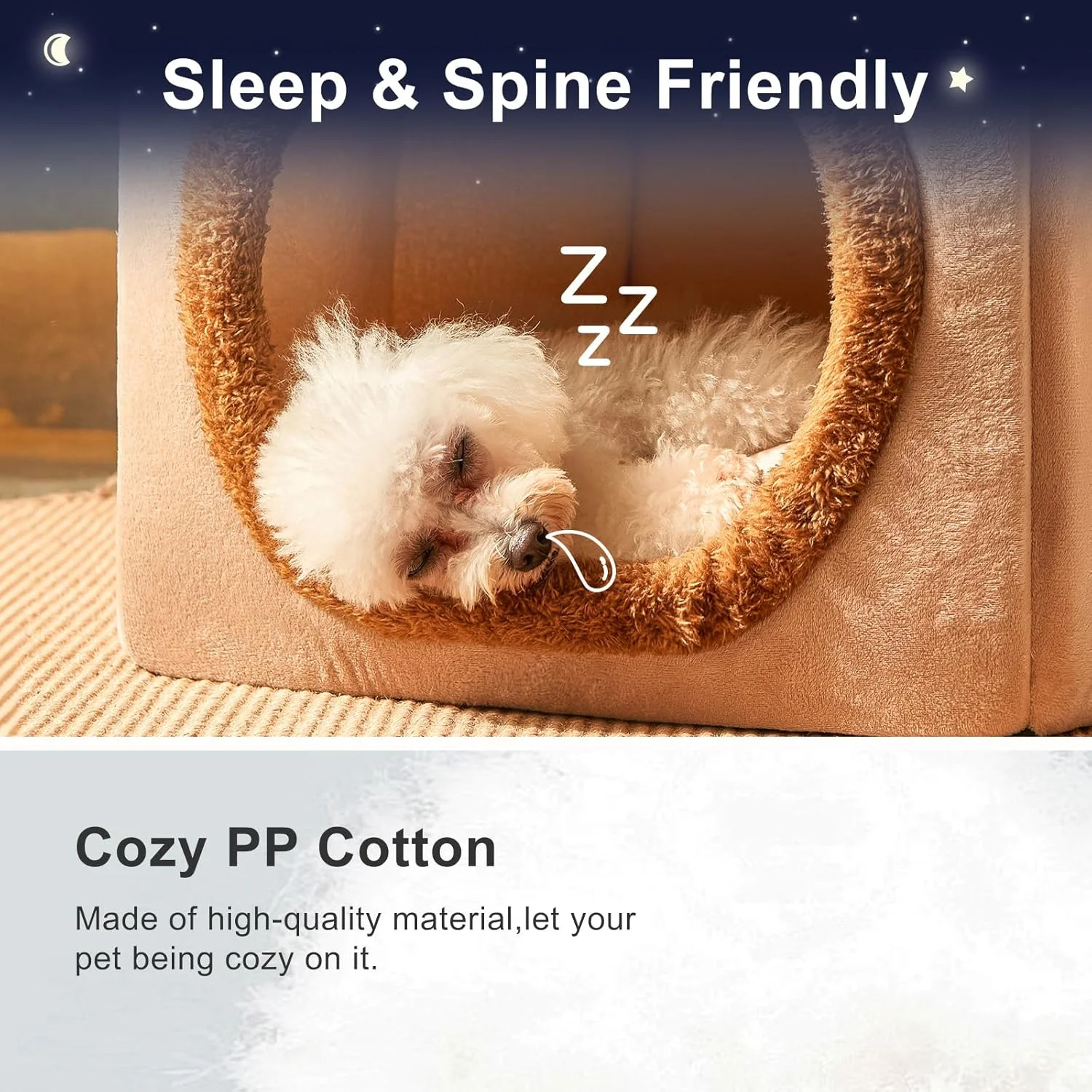 خانه سگ کوچک و زیبای JIUPETY، خانه تاشو با تشک، سایز بزرگ، چادر مناسب تا وزن 11 کیلوگرم، تخت غار سگ با کف ضد لغزش، قهوه ای خانه سگ کوچک و زیبای JIUPETY، خانه تاشو با تشک، سایز بزرگ، چادر مناسب تا وزن 11 کیلوگرم، تخت غار سگ با کف ضد لغزش، قهوه ای