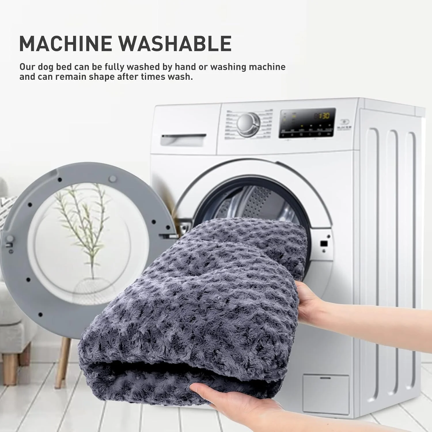 KSIIA Washable Dog Bed Deluxe Plush Dog Crate Beds Comfy Kennel Pad Anti-Slip Pet Sleeping Mat for Large, Jumbo, Medium, Small Dogs Breeds, 23" x 18", Dark Grey KSIIA Washable Dog Bed Deluxe Plush Dog Crate Beds Comfy Kennel Pad Anti-Slip Pet Sleeping Mat for Large, Jumbo, Medium, Small Dogs Breeds, 23" x 18", Dark Grey