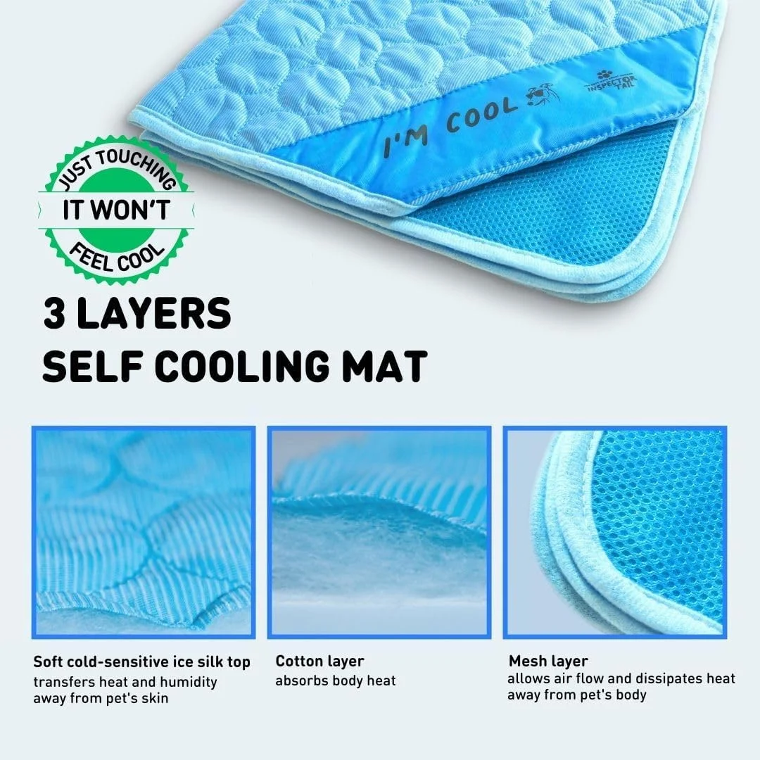 پد خنک کننده خودکار و مسافرتی INSPECTOR TAIL + کیف توری رایگان 2 عددی / پد نرم و قابل شستشو و قابل حمل برای حیوانات خانگی برای داخل یا خارج از منزل / ایده آل برای سگ و گربه برای مسافرت با ماشین، لانه، مبل، تخت، کف پد خنک کننده خودکار و مسافرتی INSPECTOR TAIL + کیف توری رایگان 2 عددی / پد نرم و قابل شستشو و قابل حمل برای حیوانات خانگی برای داخل یا خارج از منزل / ایده آل برای سگ و گربه برای مسافرت با ماشین، لانه، مبل، تخت، کف