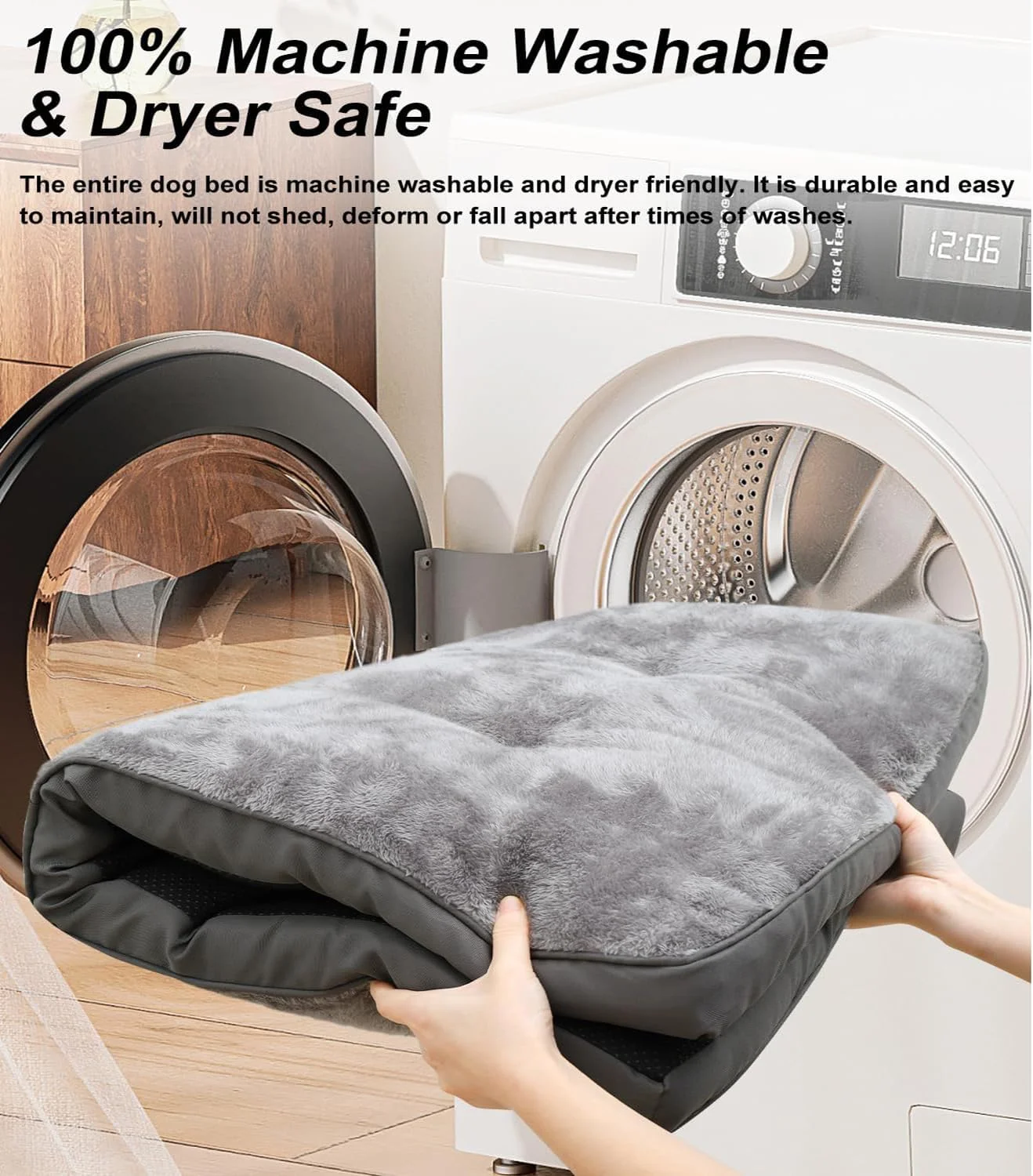 تخت خواب سگ قابل شستشو HEYInova، تخت باکس سگ ارتوپدی ضد آب لوکس با روکش قابل شستشوی غیر قابل جابجایی، تشک خواب حیوانات خانگی با زیره ضد لغزش برای سگ های بزرگ/متوسط/خیلی بزرگ/کوچک (75*47*5 سانتی متر) تخت خواب سگ قابل شستشو HEYInova، تخت باکس سگ ارتوپدی ضد آب لوکس با روکش قابل شستشوی غیر قابل جابجایی، تشک خواب حیوانات خانگی با زیره ضد لغزش برای سگ های بزرگ/متوسط/خیلی بزرگ/کوچک (75*47*5 سانتی متر)