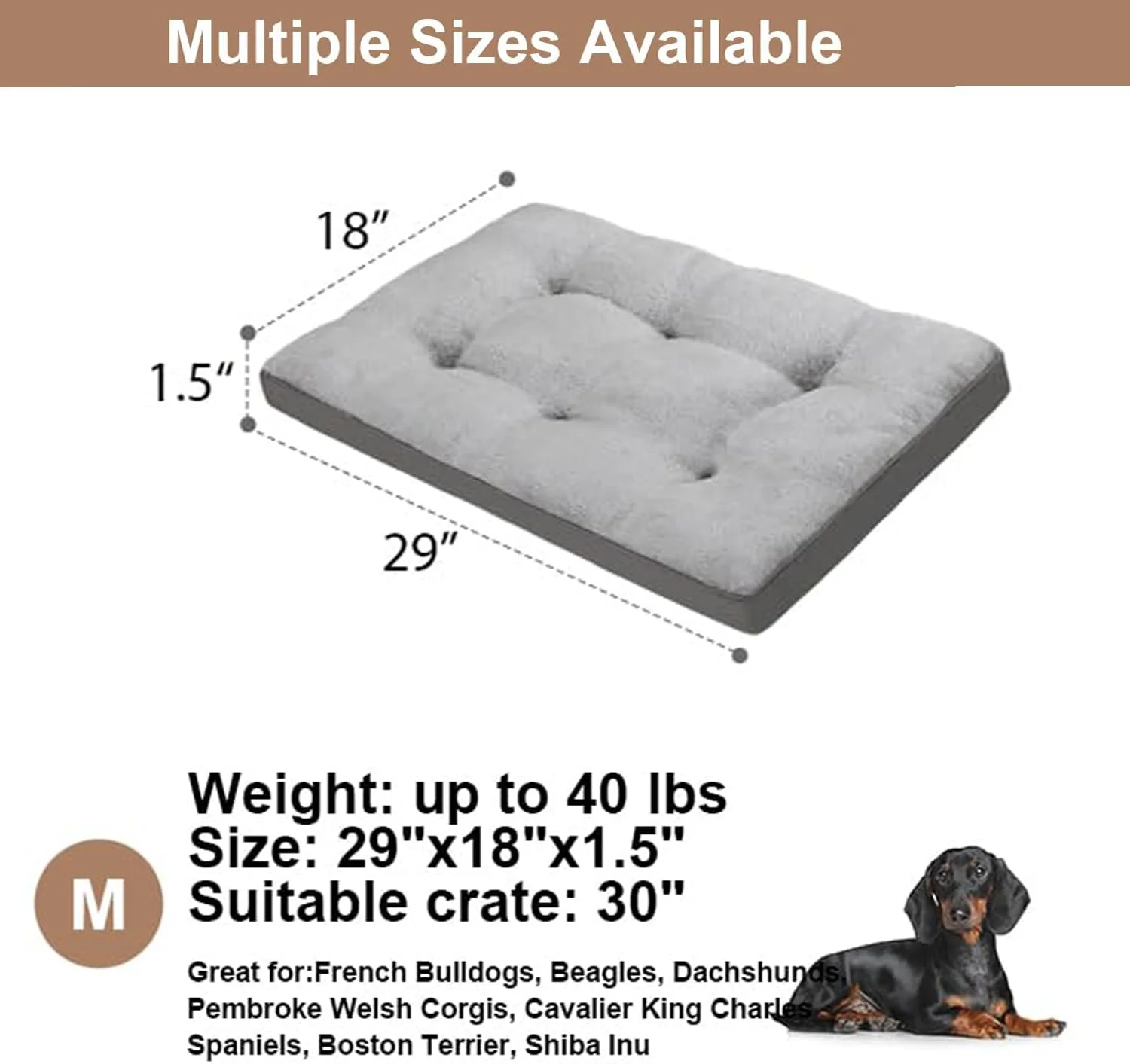 تخت خواب سگ قابل شستشو HEYInova، تخت باکس سگ ارتوپدی ضد آب لوکس با روکش قابل شستشوی غیر قابل جابجایی، تشک خواب حیوانات خانگی با زیره ضد لغزش برای سگ های بزرگ/متوسط/خیلی بزرگ/کوچک (75*47*5 سانتی متر) تخت خواب سگ قابل شستشو HEYInova، تخت باکس سگ ارتوپدی ضد آب لوکس با روکش قابل شستشوی غیر قابل جابجایی، تشک خواب حیوانات خانگی با زیره ضد لغزش برای سگ های بزرگ/متوسط/خیلی بزرگ/کوچک (75*47*5 سانتی متر)