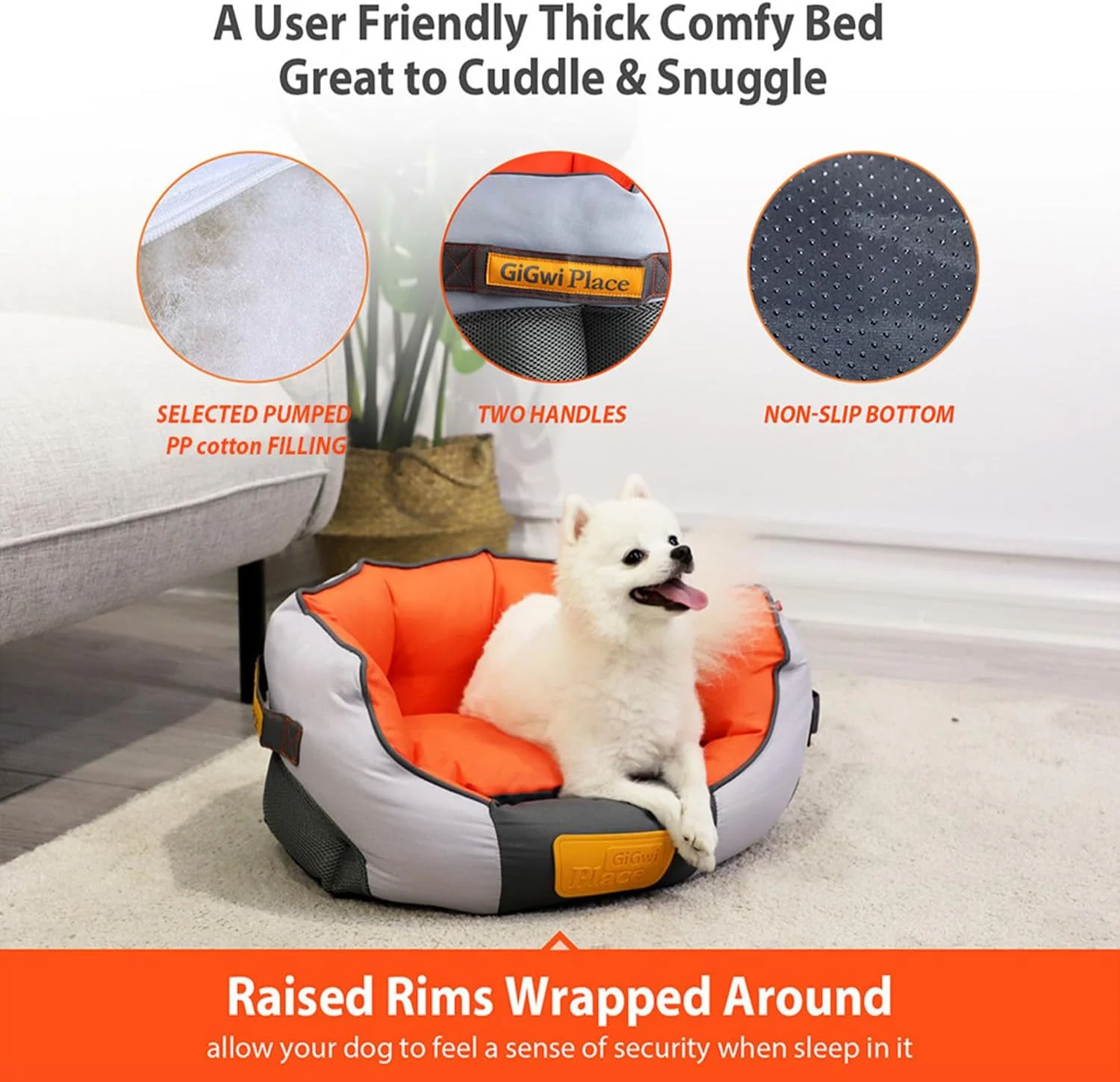 تخت خواب نرم بوم گیگوی پلیس، خاکستری روشن/نارنجی، بزرگ، 8326 تخت خواب نرم بوم گیگوی پلیس، خاکستری روشن/نارنجی، بزرگ، 8326