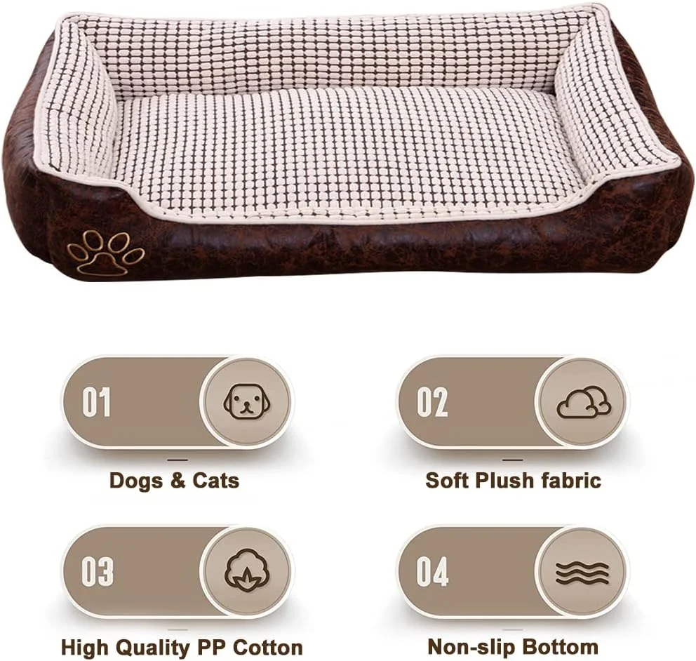 تخت خواب سگ Gluckluz، مبل راحتی، لانه قابل شستشو برای خواب سگ، گربه، توله سگ در فضای باز و داخل خانه (70 x 55 x 22 سانتی متر، قهوه ای، شکل مربع) تخت خواب سگ Gluckluz، مبل راحتی، لانه قابل شستشو برای خواب سگ، گربه، توله سگ در فضای باز و داخل خانه (70 x 55 x 22 سانتی متر، قهوه ای، شکل مربع)
