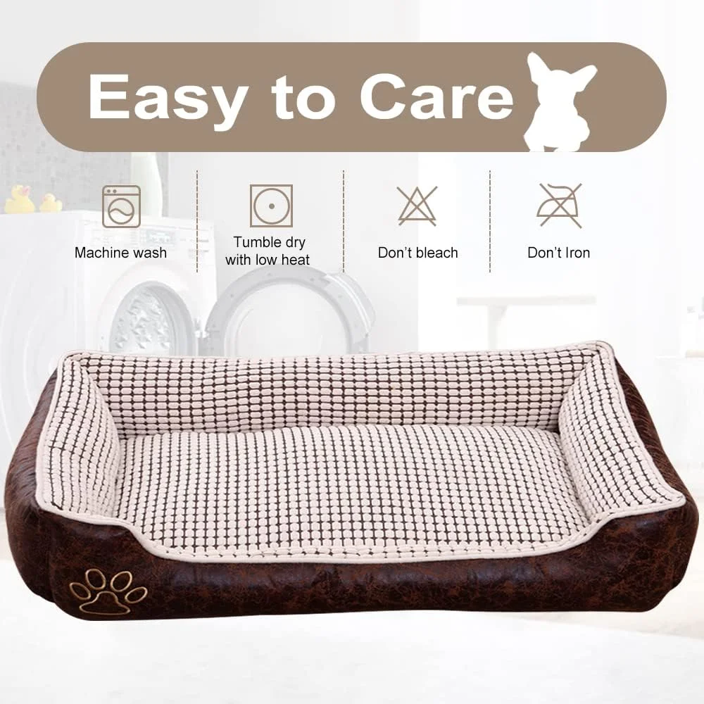 تخت خواب سگ Gluckluz، مبل راحتی، لانه قابل شستشو برای خواب سگ، گربه، توله سگ در فضای باز و داخل خانه (70 x 55 x 22 سانتی متر، قهوه ای، شکل مربع) تخت خواب سگ Gluckluz، مبل راحتی، لانه قابل شستشو برای خواب سگ، گربه، توله سگ در فضای باز و داخل خانه (70 x 55 x 22 سانتی متر، قهوه ای، شکل مربع)