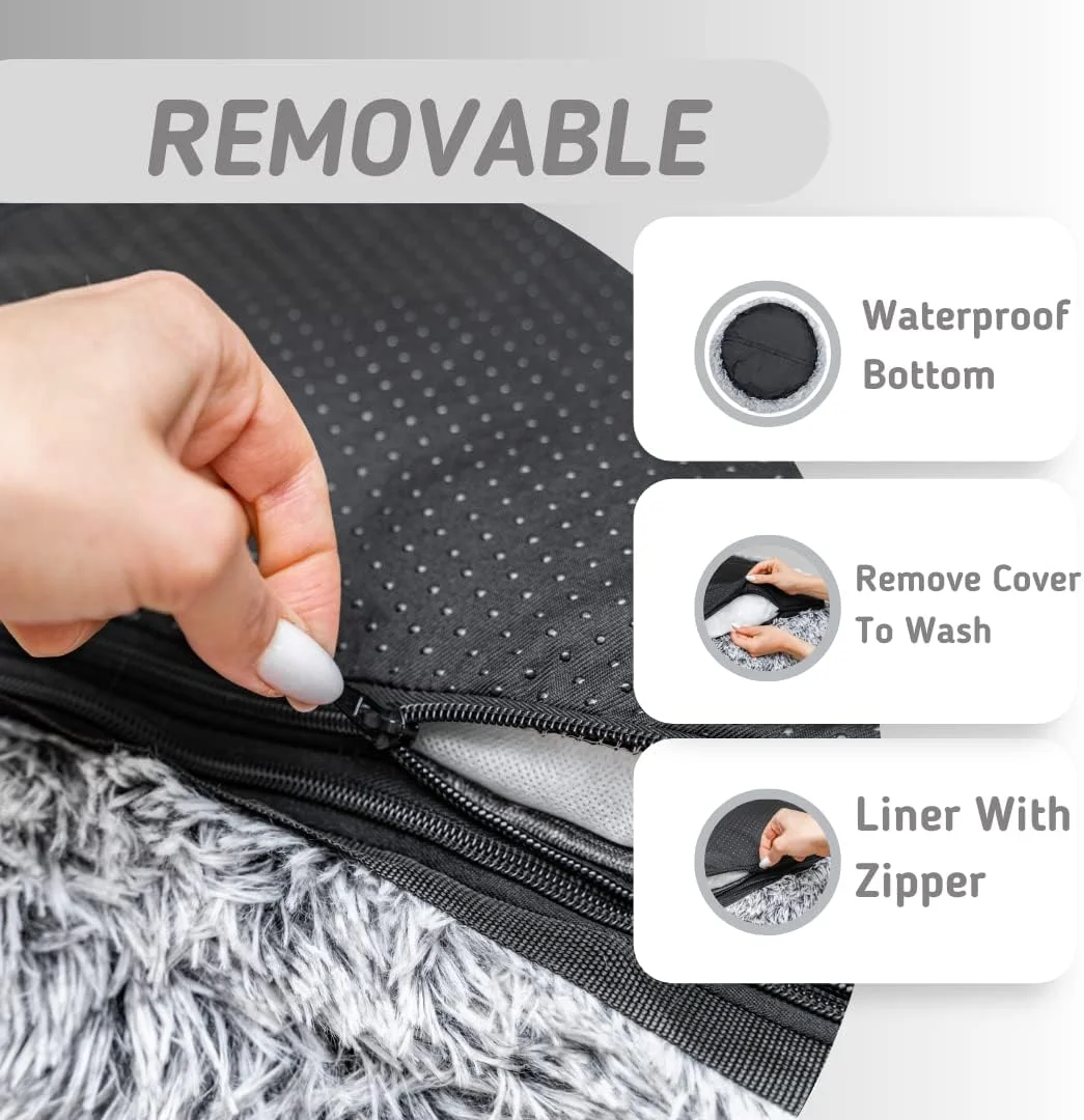 تخت خواب گرد آرامش بخش سگ برای سگ های کوچک و متوسط - مبل فوق العاده نرم حیوانات خانگی با زیره ضد لغزش، روکش قابل شستشو در ماشین لباسشویی و پرکننده مخملی با چگالی بالا - تخت خواب دنج گربه و سگ برای کاهش اضطراب تخت خواب گرد آرامش بخش سگ برای سگ های کوچک و متوسط - مبل فوق العاده نرم حیوانات خانگی با زیره ضد لغزش، روکش قابل شستشو در ماشین لباسشویی و پرکننده مخملی با چگالی بالا - تخت خواب دنج گربه و سگ برای کاهش اضطراب