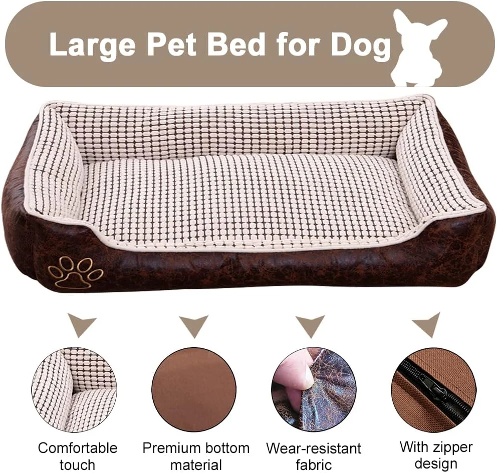 تخت خواب سگ Gluckluz، مبل راحتی، لانه قابل شستشو برای خواب سگ، گربه، توله سگ در فضای باز و داخل خانه (70 x 55 x 22 سانتی متر، قهوه ای، شکل مربع) تخت خواب سگ Gluckluz، مبل راحتی، لانه قابل شستشو برای خواب سگ، گربه، توله سگ در فضای باز و داخل خانه (70 x 55 x 22 سانتی متر، قهوه ای، شکل مربع)