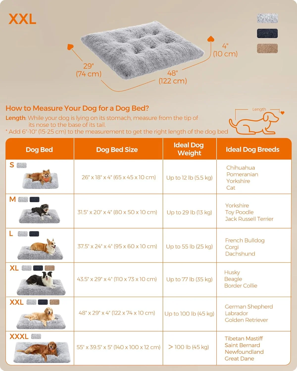 تخت سگ Feandrea، کوسن سگ، تشک سگ نرم، پولیش بلند، 122 x 74 سانتی متر، لایه گذاری نرم، قابل شستشو، چند منظوره، خاکستری آمبر PGW204G01 تخت سگ Feandrea، کوسن سگ، تشک سگ نرم، پولیش بلند، 122 x 74 سانتی متر، لایه گذاری نرم، قابل شستشو، چند منظوره، خاکستری آمبر PGW204G01