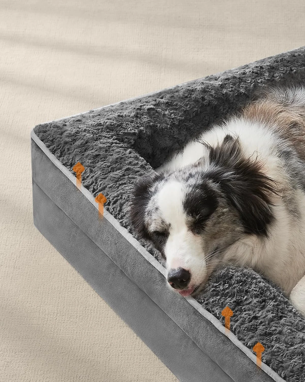 تخت خواب بزرگ سگ Feandrea، لانه حیوانات خانگی، ارتوپدی با فوم دنده دار، لبه های بالشتکی برجسته، روکش قابل جابجایی، موتیف مخملی صورتی، 106 x 81 x 18 سانتی متر، خاکستری تخته سنگ، PGW253G02 تخت خواب بزرگ سگ Feandrea، لانه حیوانات خانگی، ارتوپدی با فوم دنده دار، لبه های بالشتکی برجسته، روکش قابل جابجایی، موتیف مخملی صورتی، 106 x 81 x 18 سانتی متر، خاکستری تخته سنگ، PGW253G02