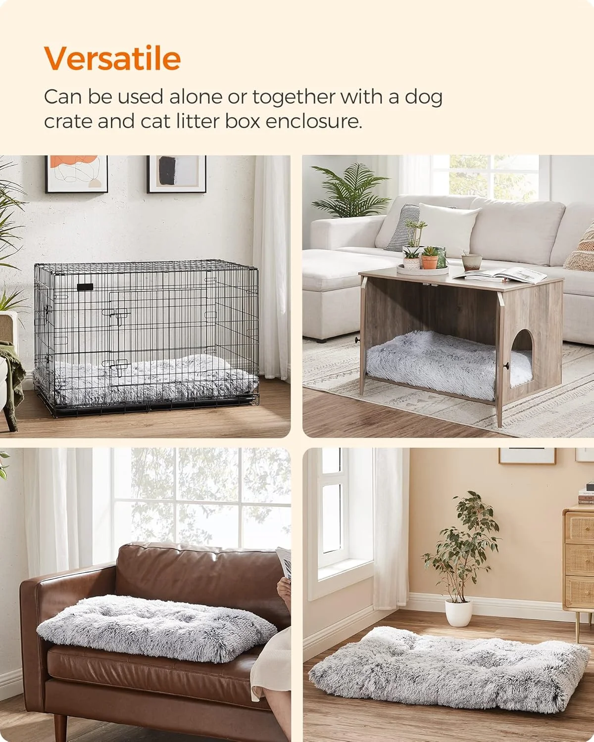 تخت سگ Feandrea، کوسن سگ، تشک سگ نرم، پولیش بلند، 122 x 74 سانتی متر، لایه گذاری نرم، قابل شستشو، چند منظوره، خاکستری آمبر PGW204G01 تخت سگ Feandrea، کوسن سگ، تشک سگ نرم، پولیش بلند، 122 x 74 سانتی متر، لایه گذاری نرم، قابل شستشو، چند منظوره، خاکستری آمبر PGW204G01