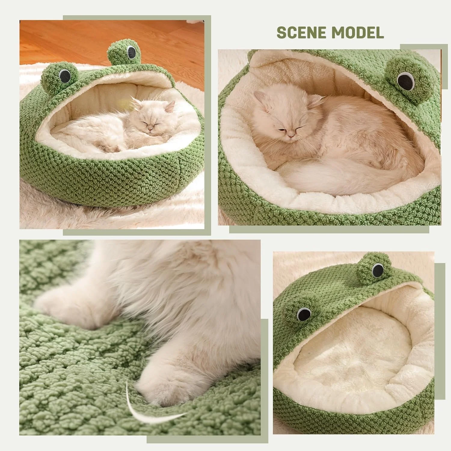تخت خواب گربه برای داخل خانه، 50x50 سانتی متر، خانه گربه دنج با کف ضد لغزش، تخت غار گربه گرم و نرم و خانه تخت حیوانات خانگی، تخت حیوانات خانگی نیمه محصور برای همه گربه ها و سگ های کوچک تخت خواب گربه برای داخل خانه، 50x50 سانتی متر، خانه گربه دنج با کف ضد لغزش، تخت غار گربه گرم و نرم و خانه تخت حیوانات خانگی، تخت حیوانات خانگی نیمه محصور برای همه گربه ها و سگ های کوچک