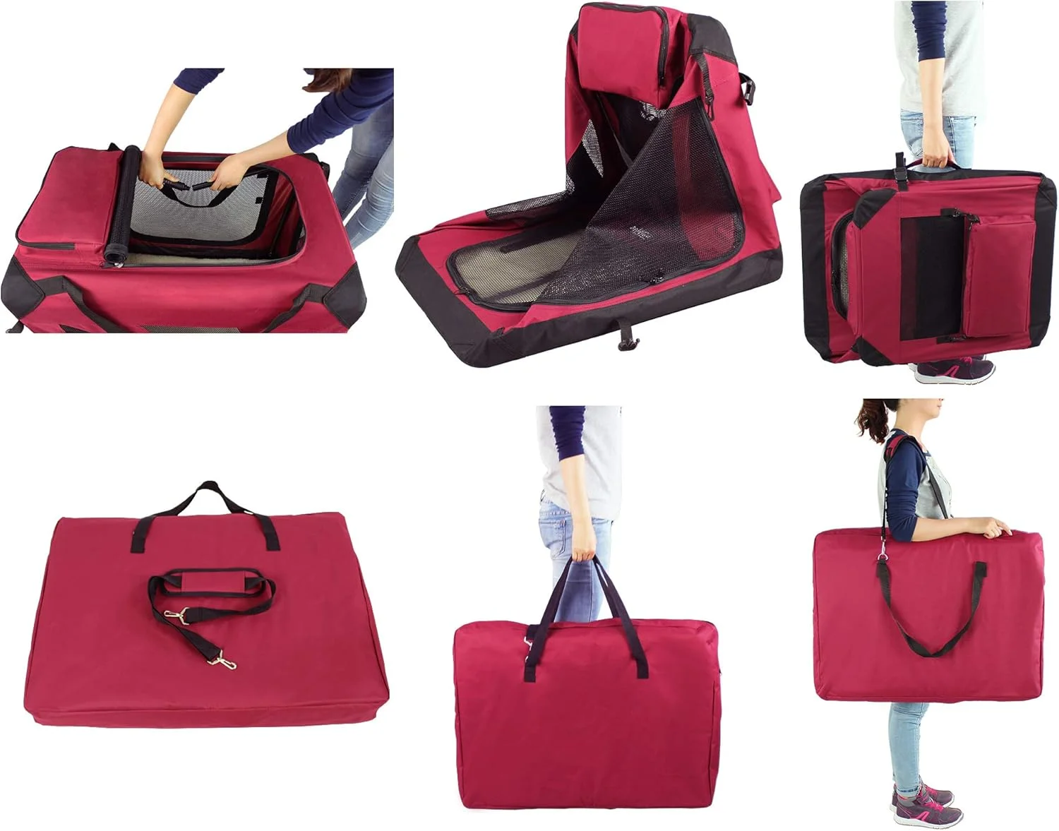 باکس حمل تاشو سگ الیت فیلد 3 درب به همراه کیف حمل و تخت پشمی، مناسب فضای داخلی و خارجی (106.68 سانتی متر طول x 71.12 سانتی متر عرض x 81.28 سانتی متر ارتفاع، مارون)  باکس حمل تاشو سگ الیت فیلد 3 درب به همراه کیف حمل و تخت پشمی، مناسب فضای داخلی و خارجی (106.68 سانتی متر طول x 71.12 سانتی متر عرض x 81.28 سانتی متر ارتفاع، مارون)