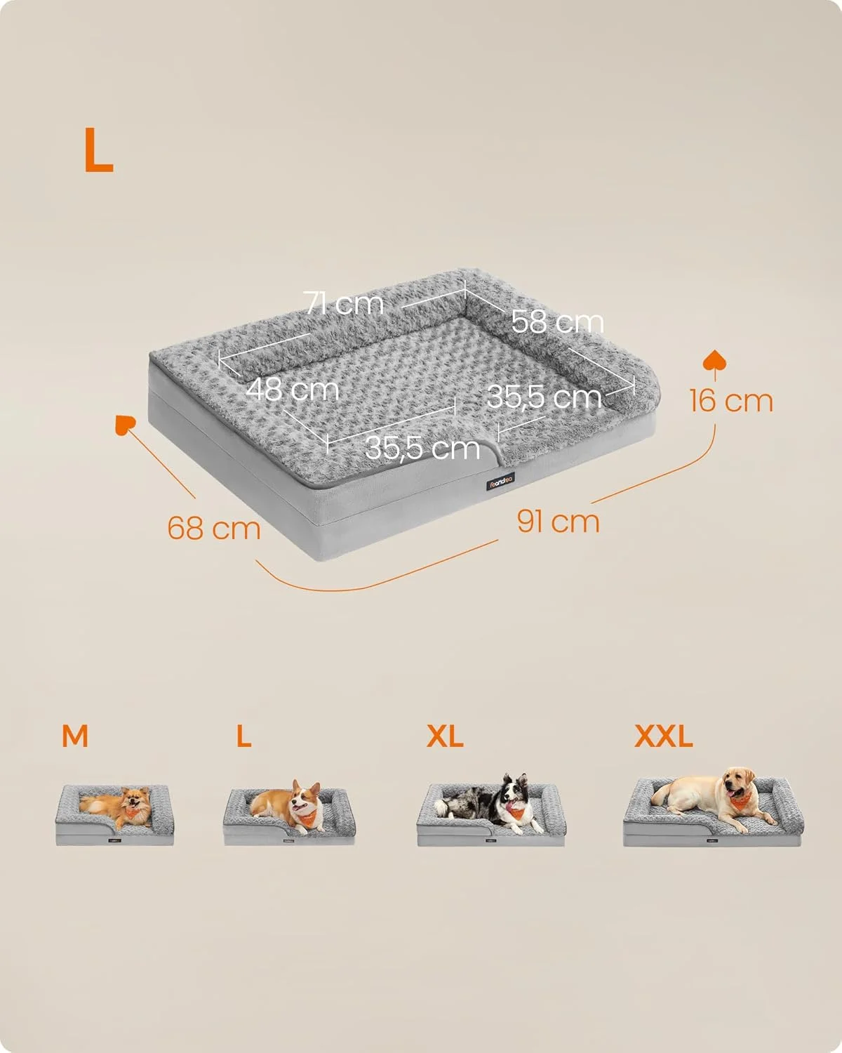 تخت حیوانات خانگی Feandrea PGW252G01، ارتوپدی با فوم موج دار، لبه های برجسته و بالشتک دار، روکش مخمل خواب دار با طرح صورتی، روکش قابل جابجایی، 91 x 68 x 16 سانتی متر، خاکستری مایل به قهوه ای تخت حیوانات خانگی Feandrea PGW252G01، ارتوپدی با فوم موج دار، لبه های برجسته و بالشتک دار، روکش مخمل خواب دار با طرح صورتی، روکش قابل جابجایی، 91 x 68 x 16 سانتی متر، خاکستری مایل به قهوه ای