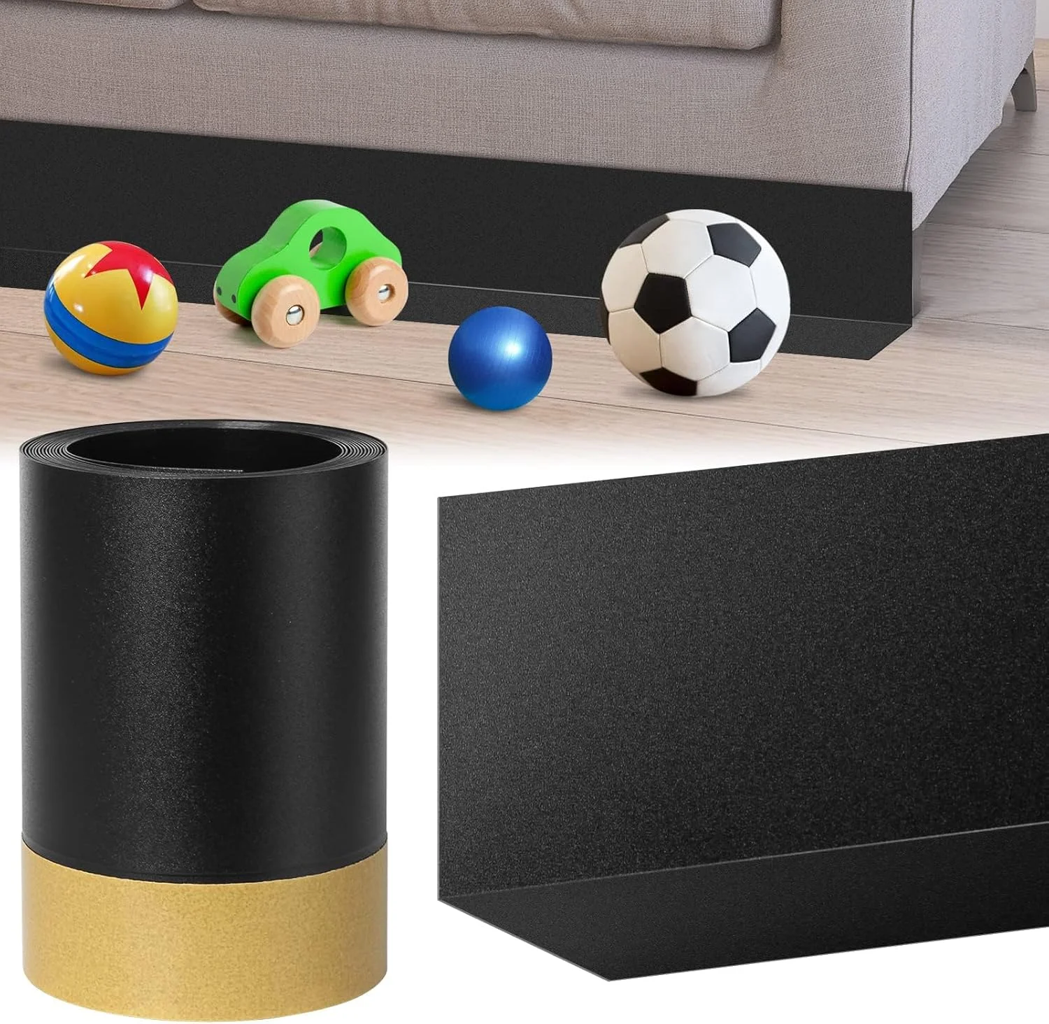 مسدود کننده زیر تخت و مبل قابل برش Excefore با طول 118 اینچ، مسدود کننده اسباب بازی برای حیوانات خانگی، جلوگیری از رفتن اشیاء به زیر مبل، تخت و سایر مبلمان - فقط برای سطوح سخت (مشکی) مسدود کننده زیر تخت و مبل قابل برش Excefore با طول 118 اینچ، مسدود کننده اسباب بازی برای حیوانات خانگی، جلوگیری از رفتن اشیاء به زیر مبل، تخت و سایر مبلمان - فقط برای سطوح سخت (مشکی)