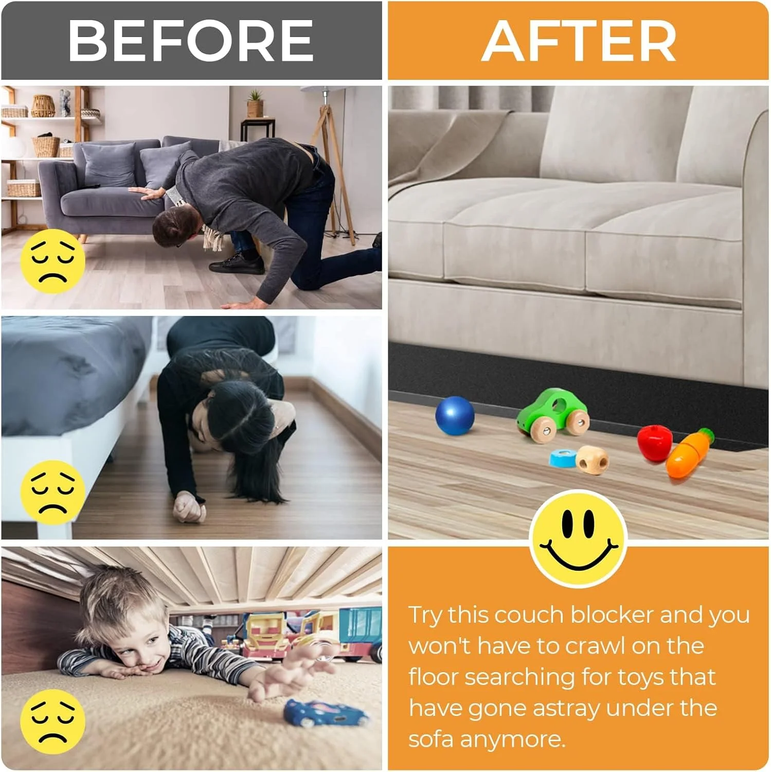 مسدود کننده زیر تخت و مبل قابل برش Excefore با طول 118 اینچ، مسدود کننده اسباب بازی برای حیوانات خانگی، جلوگیری از رفتن اشیاء به زیر مبل، تخت و سایر مبلمان - فقط برای سطوح سخت (مشکی) مسدود کننده زیر تخت و مبل قابل برش Excefore با طول 118 اینچ، مسدود کننده اسباب بازی برای حیوانات خانگی، جلوگیری از رفتن اشیاء به زیر مبل، تخت و سایر مبلمان - فقط برای سطوح سخت (مشکی)