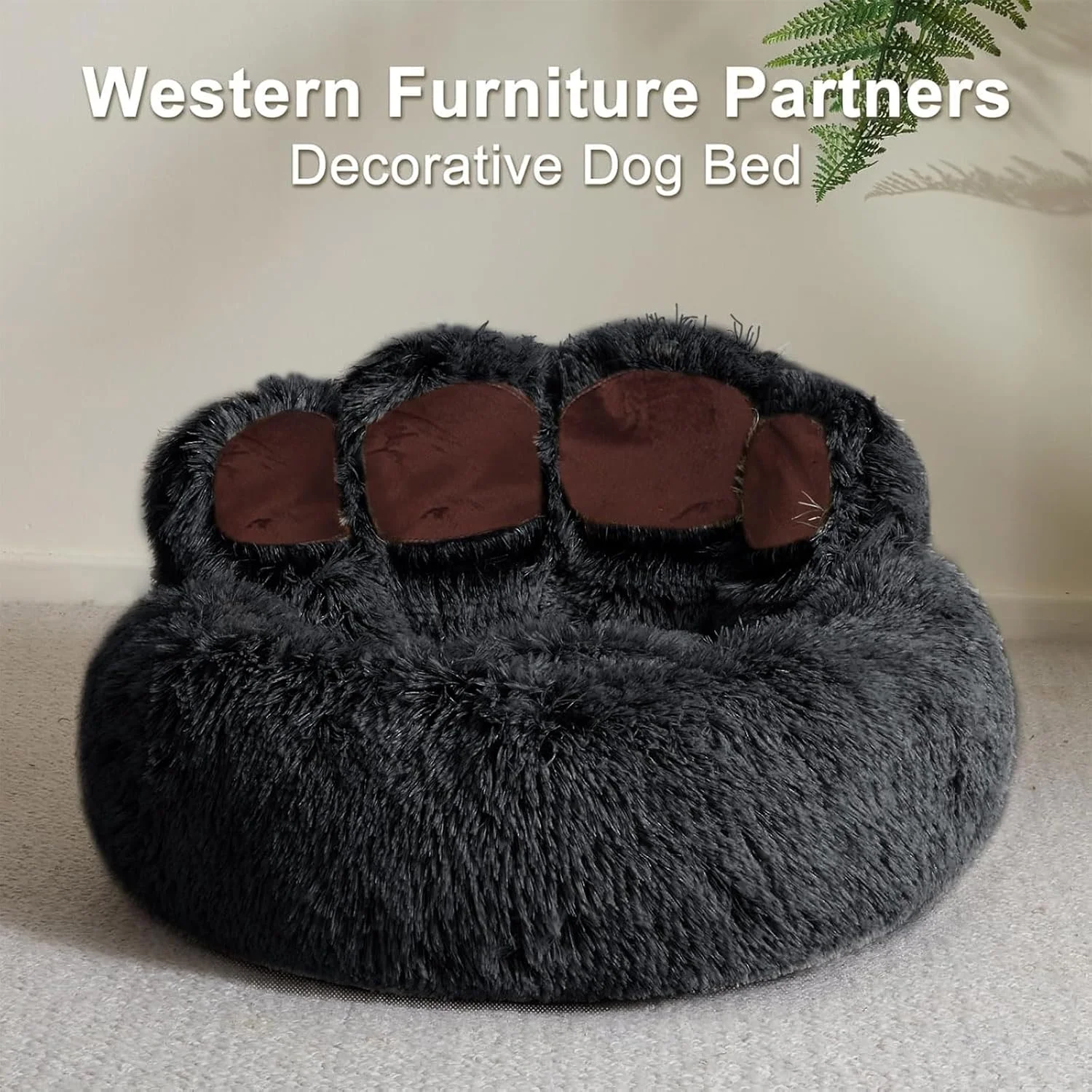 تخت خواب گرد پنجه خرسی DIMUT برای سگ های خانگی، مبل گربه، تخت گربه، تخت خواب آرامش بخش سگ برای سگ های کوچک، تخت دونات سگ گربه قابل شستشو، تخت حیوانات خانگی نرم برای توله سگ و بچه گربه با کف مقاوم در برابر لغزش (مشکی، کوچک)