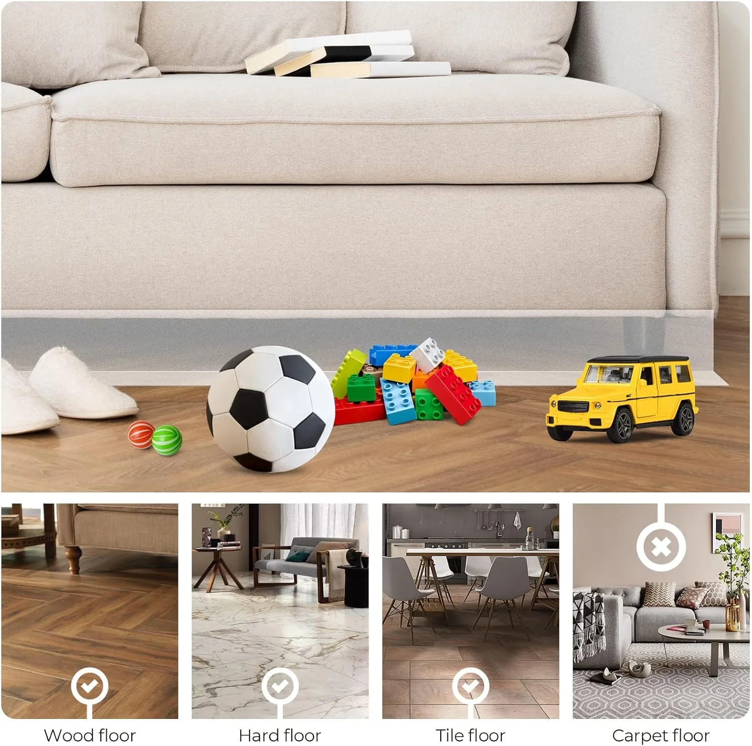 مسدود کننده زیر تخت و مبل قابل برش Excefore با طول 118 اینچ، مسدود کننده اسباب بازی برای حیوانات خانگی، جلوگیری از رفتن اشیاء به زیر مبل، تخت و سایر مبلمان - فقط برای سطوح سخت (مشکی) مسدود کننده زیر تخت و مبل قابل برش Excefore با طول 118 اینچ، مسدود کننده اسباب بازی برای حیوانات خانگی، جلوگیری از رفتن اشیاء به زیر مبل، تخت و سایر مبلمان - فقط برای سطوح سخت (مشکی)