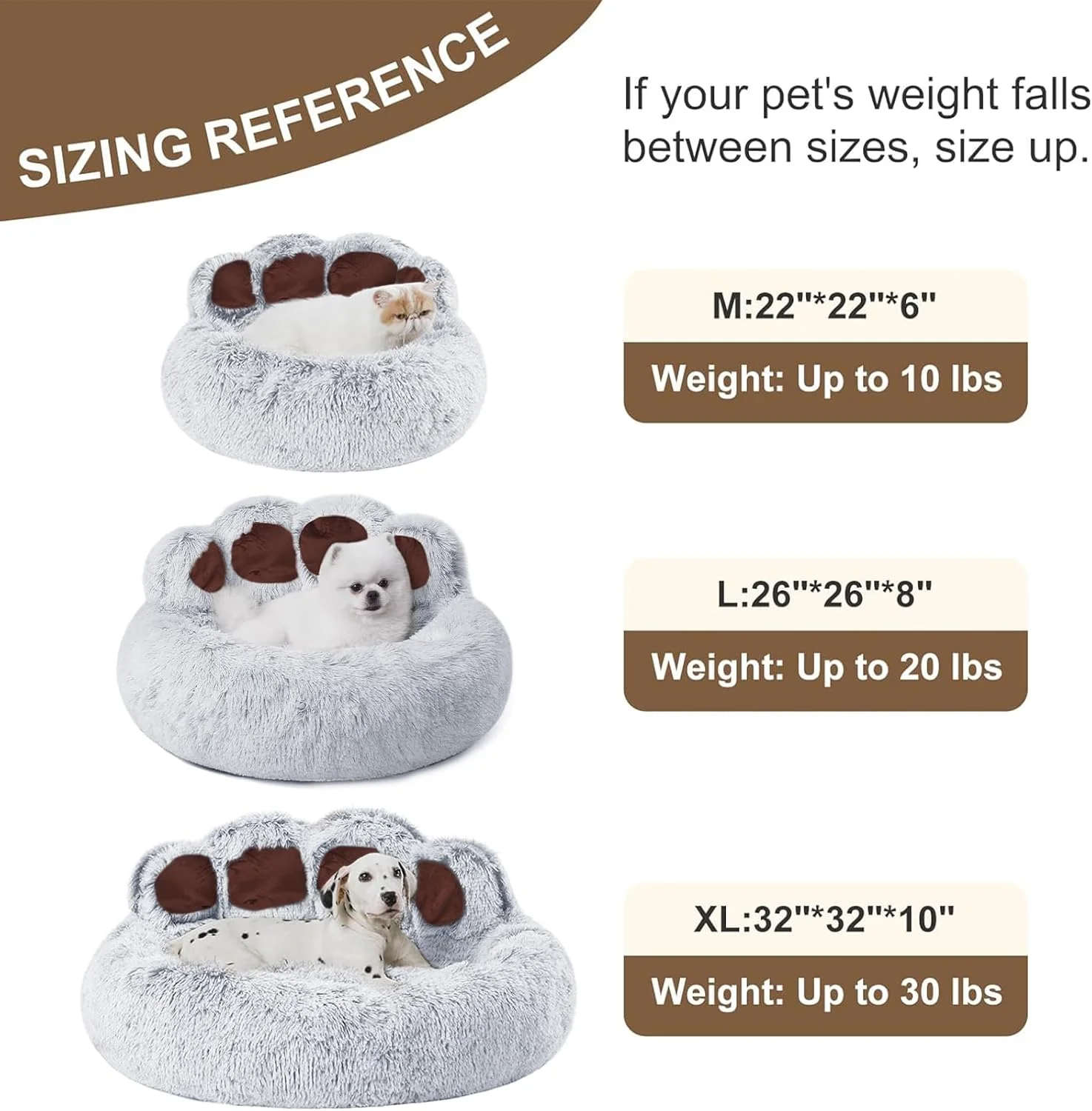 تخت خواب گرد پنجه خرسی DIMUT برای سگ های خانگی، مبل گربه، تخت گربه، تخت خواب آرامش بخش سگ برای سگ های کوچک، تخت دونات سگ گربه قابل شستشو، تخت حیوانات خانگی نرم برای توله سگ و بچه گربه با کف مقاوم در برابر لغزش (مشکی، کوچک)