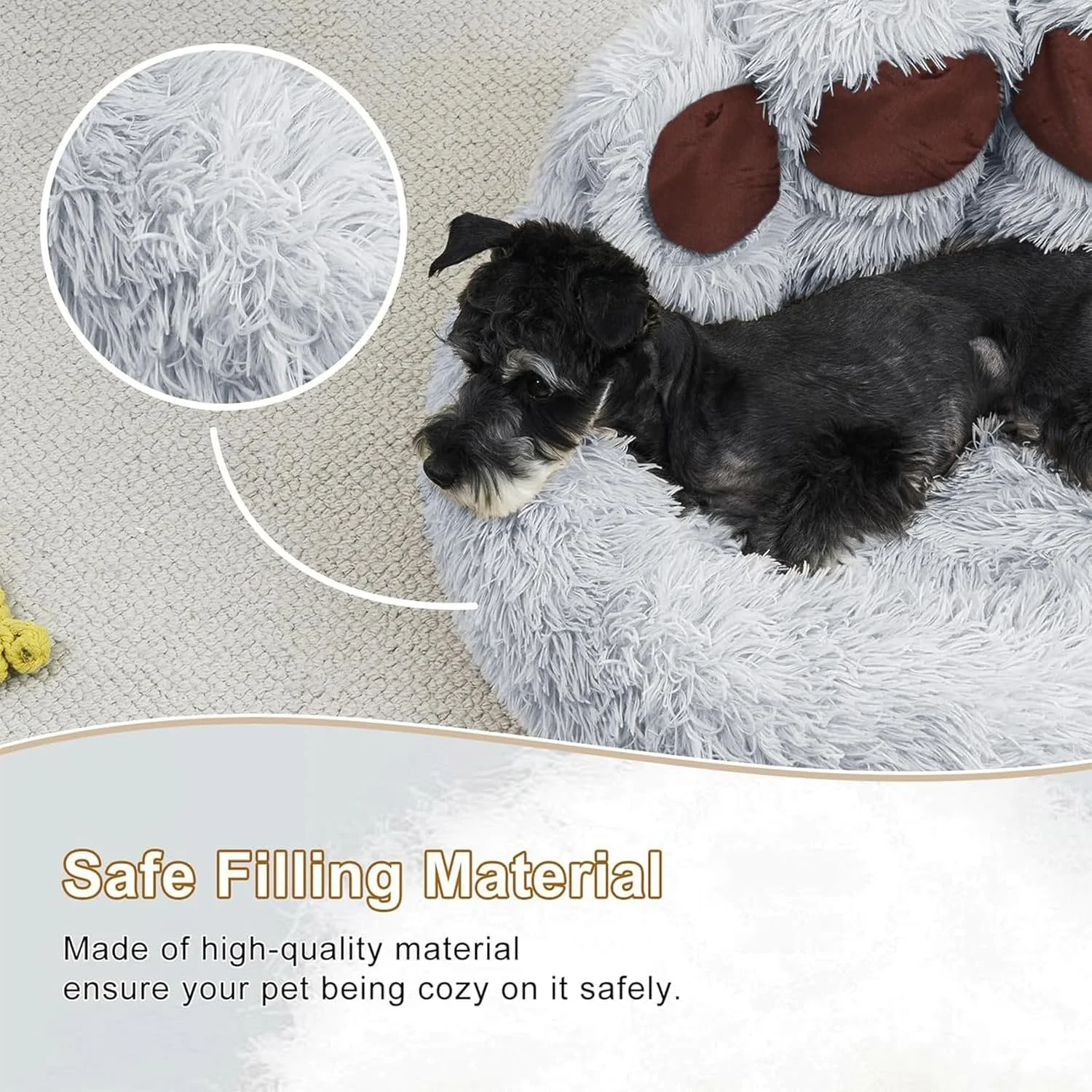 تخت خواب گرد پنجه خرسی DIMUT برای سگ های خانگی، مبل گربه، تخت گربه، تخت خواب آرامش بخش سگ برای سگ های کوچک، تخت دونات سگ گربه قابل شستشو، تخت حیوانات خانگی نرم برای توله سگ و بچه گربه با کف مقاوم در برابر لغزش (مشکی، کوچک)