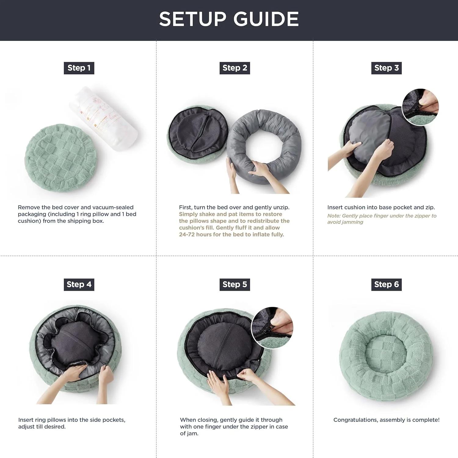 تخت سگ برای سگ های متوسط ​​- تخت دوناتی حیوانات خانگی برای توله سگ و بچه گربه با زیره ضد لغزش، تخت های گرد شرپای سگ با روکش قابل جابجایی و شستشو (صورتی، M)