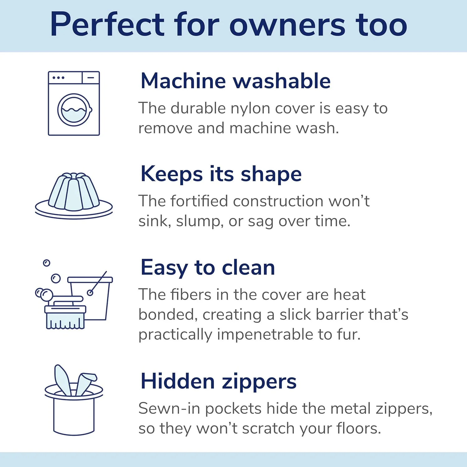 تخت خواب سگ کسپر، فوم حافظه دار نرم، بزرگ، آبی تخت خواب سگ کسپر، فوم حافظه دار نرم، بزرگ، آبی