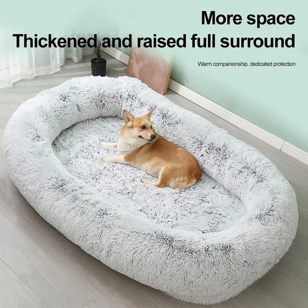 تخت خواب بزرگ سگ انسان DEONG مناسب برای شما و حیوانات خانگی، سایز آرامش بخش برای خانواده های حیوانات خانگی با جیب ذخیره سازی، ضد آب و قابل شستشو با خز مصنوعی ارتوپدی (6XL) تخت خواب بزرگ سگ انسان DEONG مناسب برای شما و حیوانات خانگی، سایز آرامش بخش برای خانواده های حیوانات خانگی با جیب ذخیره سازی، ضد آب و قابل شستشو با خز مصنوعی ارتوپدی (6XL)