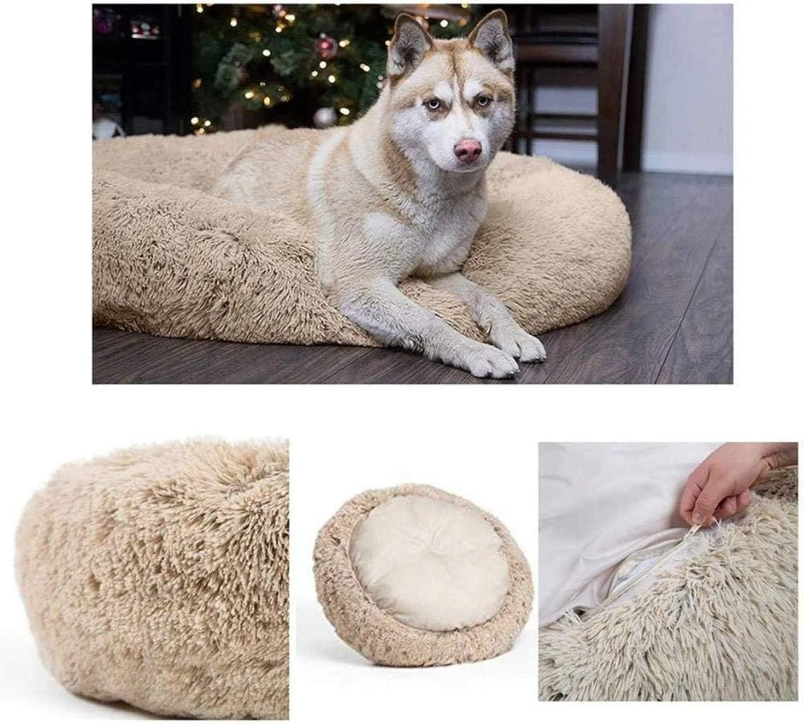 تخت خواب سگ، تخت خواب تکیه گاه حیوانات خانگی، لانه سگ، تخت بالشتکی گربه، تخت خواب مارشمالو حیوانات خانگی، تخت خواب بزرگ فوق العاده نرم مخملی دوناتی، تخت خواب گرد لانه سگ، قابل شستشو در ماشین لباسشویی و ضد لغزش، تخت خواب گرم آرامش بخش حیوانات خانگی، بژ، XL، 80 سانتی متر تخت خواب سگ، تخت خواب تکیه گاه حیوانات خانگی، لانه سگ، تخت بالشتکی گربه، تخت خواب مارشمالو حیوانات خانگی، تخت خواب بزرگ فوق العاده نرم مخملی دوناتی، تخت خواب گرد لانه سگ، قابل شستشو در ماشین لباسشویی و ضد لغزش، تخت خواب گرم آرامش بخش حیوانات خانگی، بژ، XL، 80 سانتی متر